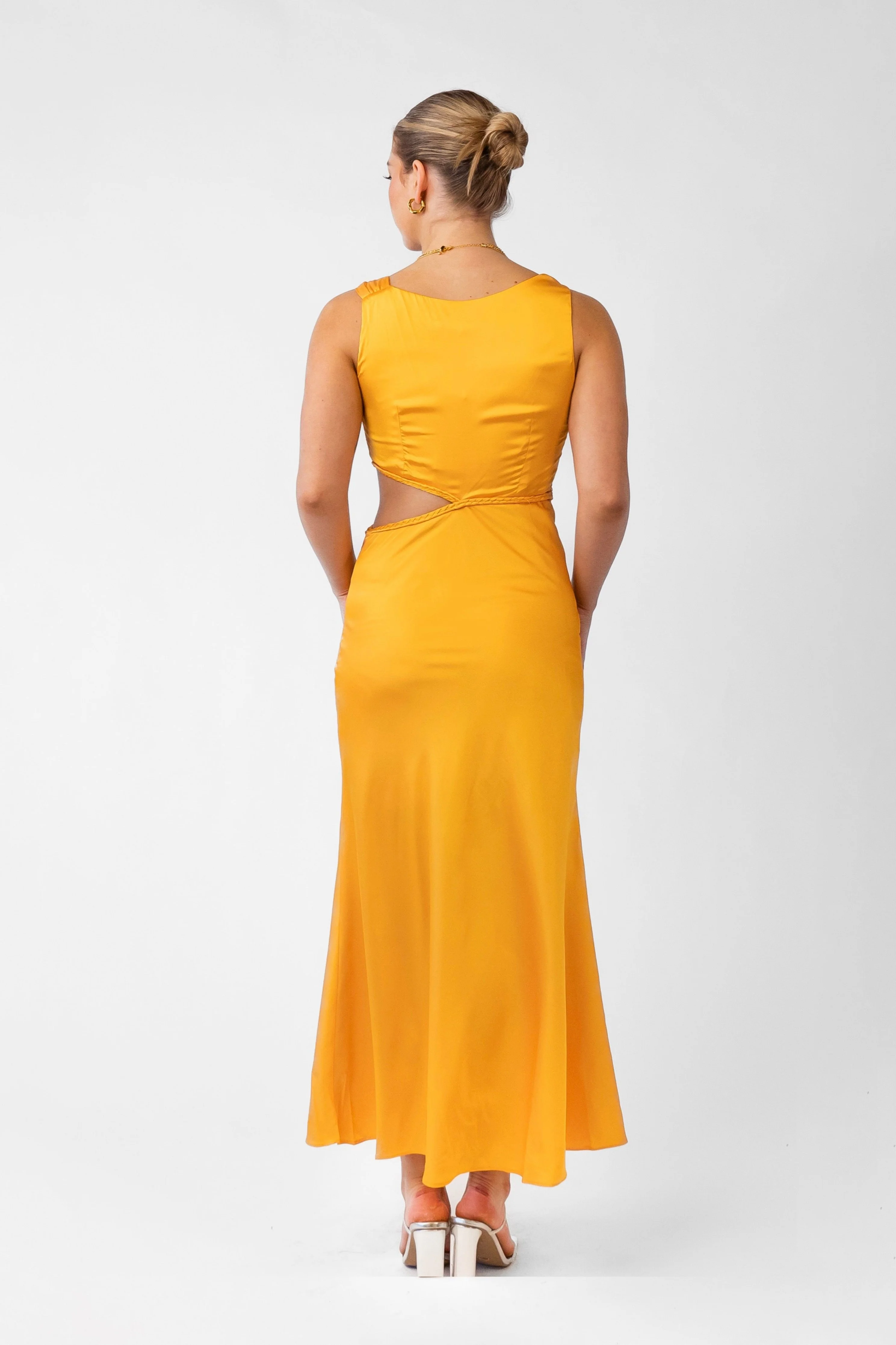 Alina Mango Satin Midi Dress - Image 3