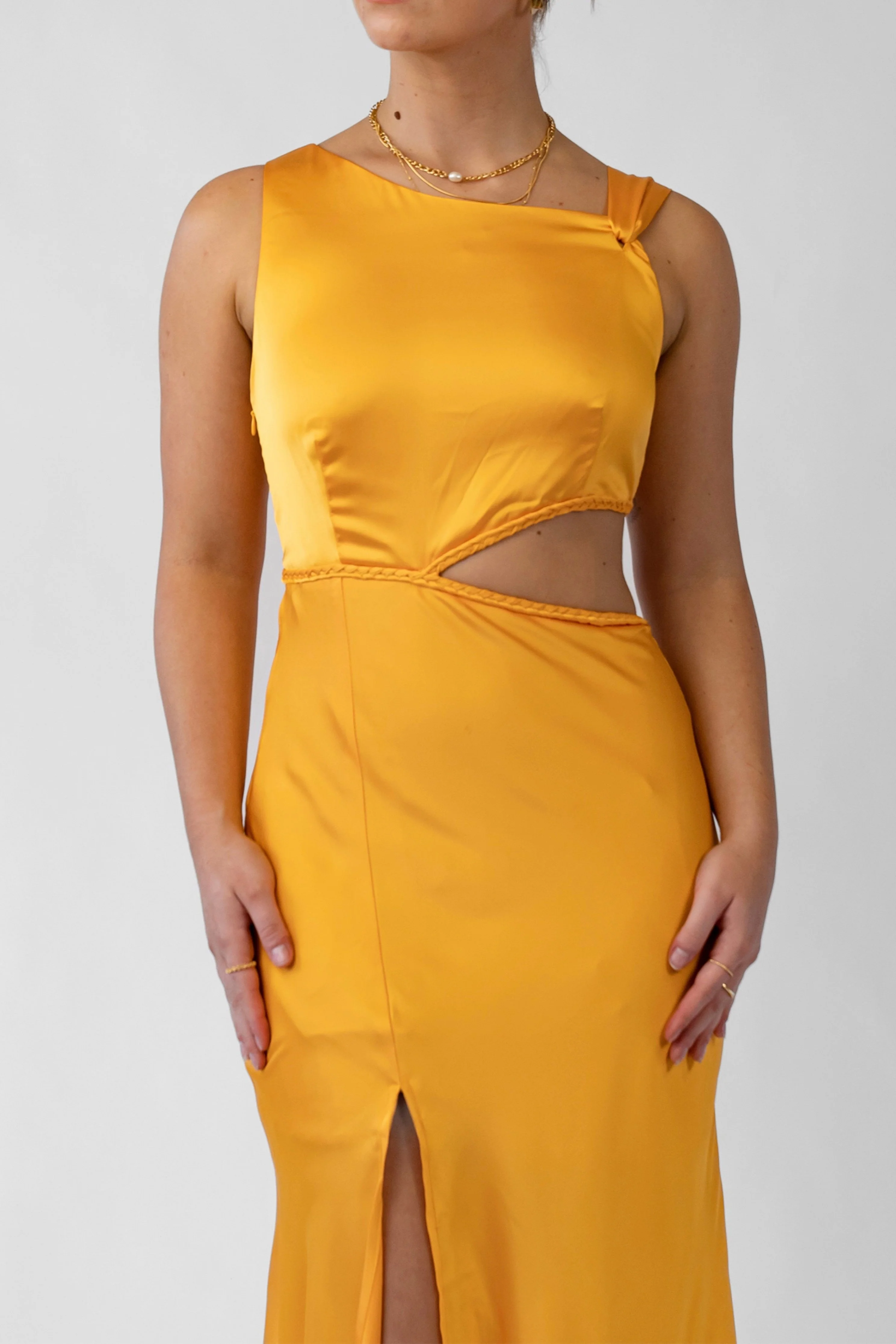 Alina Mango Satin Midi Dress - Image 4