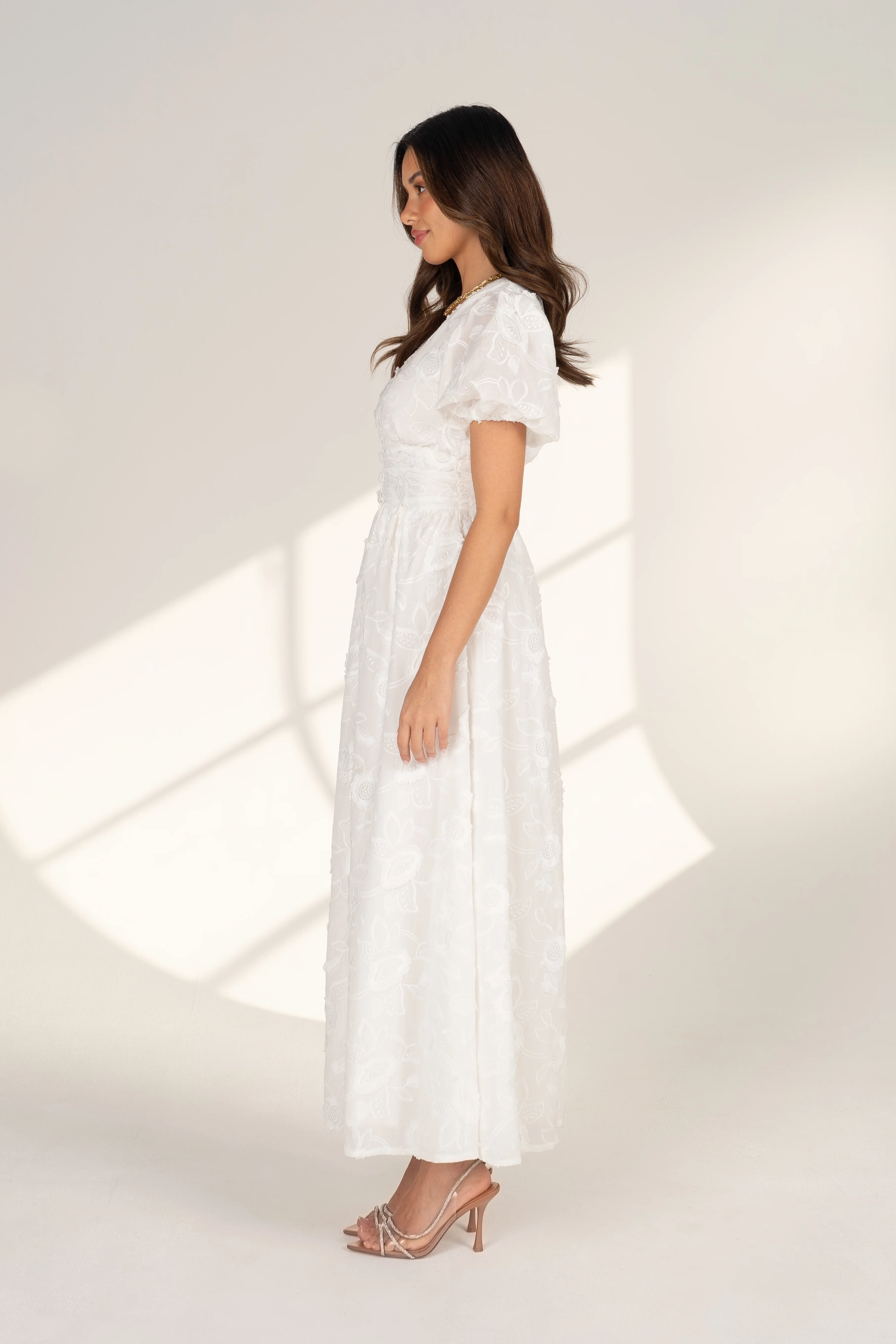 Alissa Puff Sleeve Button Down Midi Dress - Image 16
