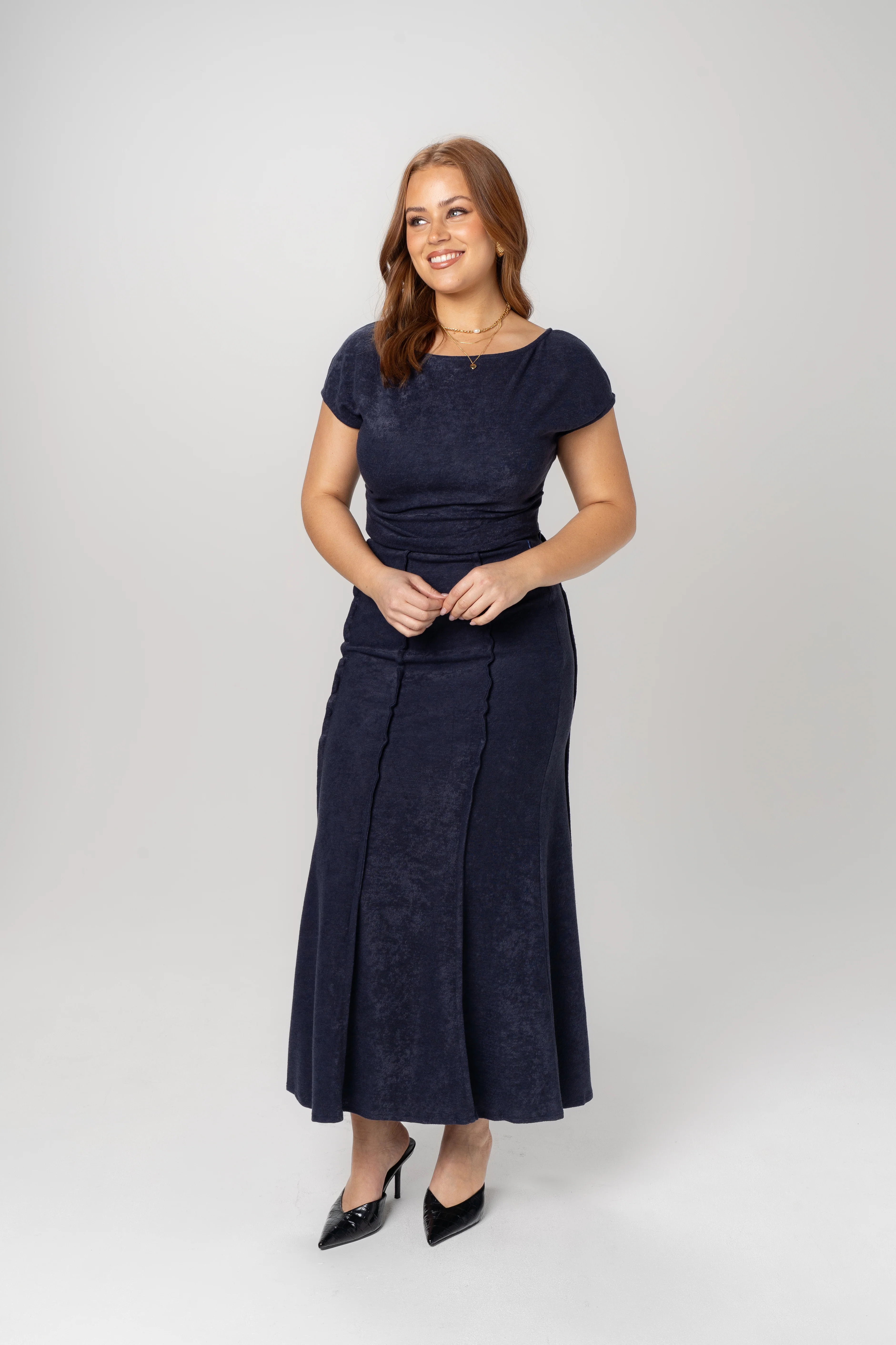 Althea Blue Two Piece Set - Cropped Top & Maxi Skirt - Image 2