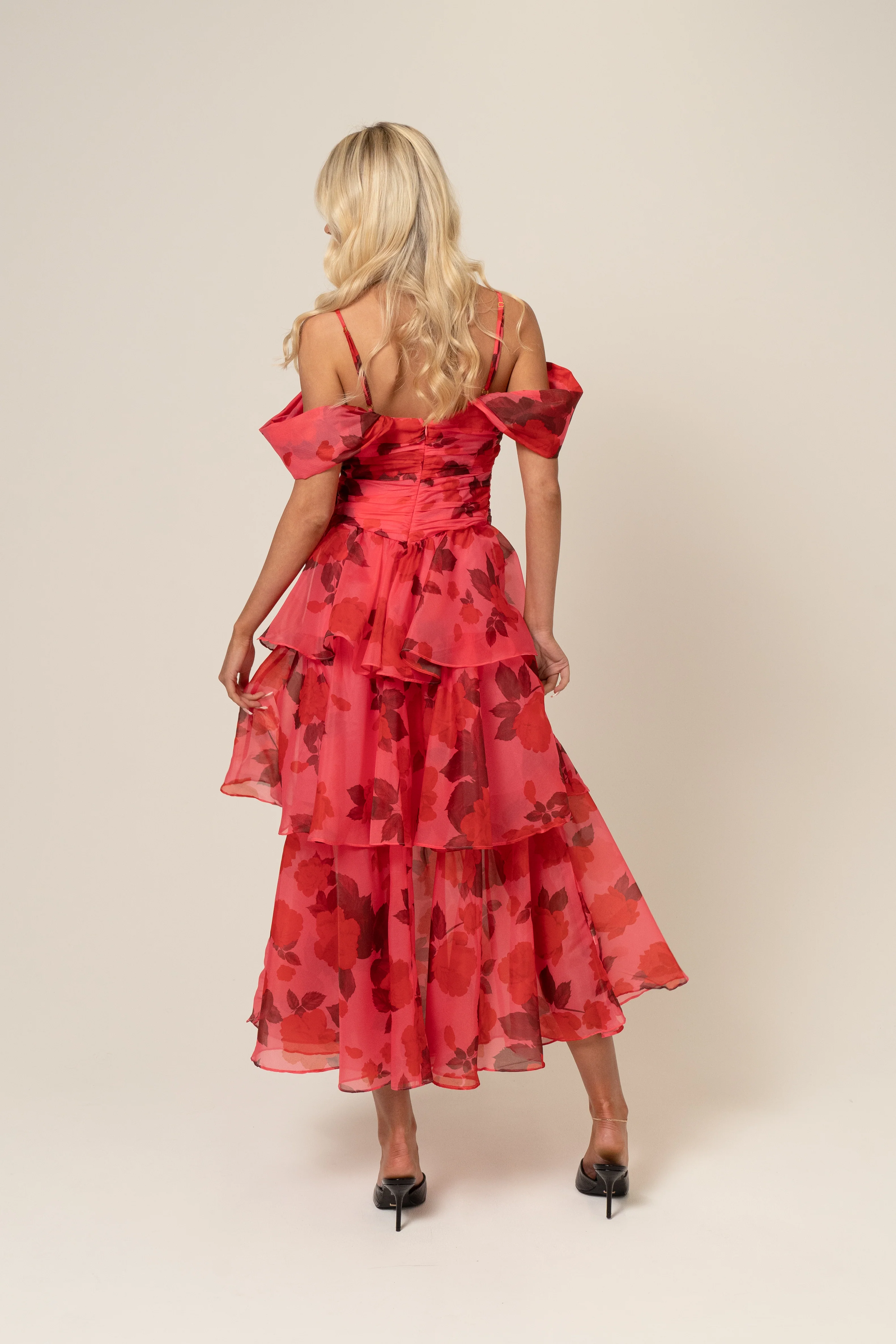 Anastasia Drop-Shoulder Tiered Maxi Dress - Image 3