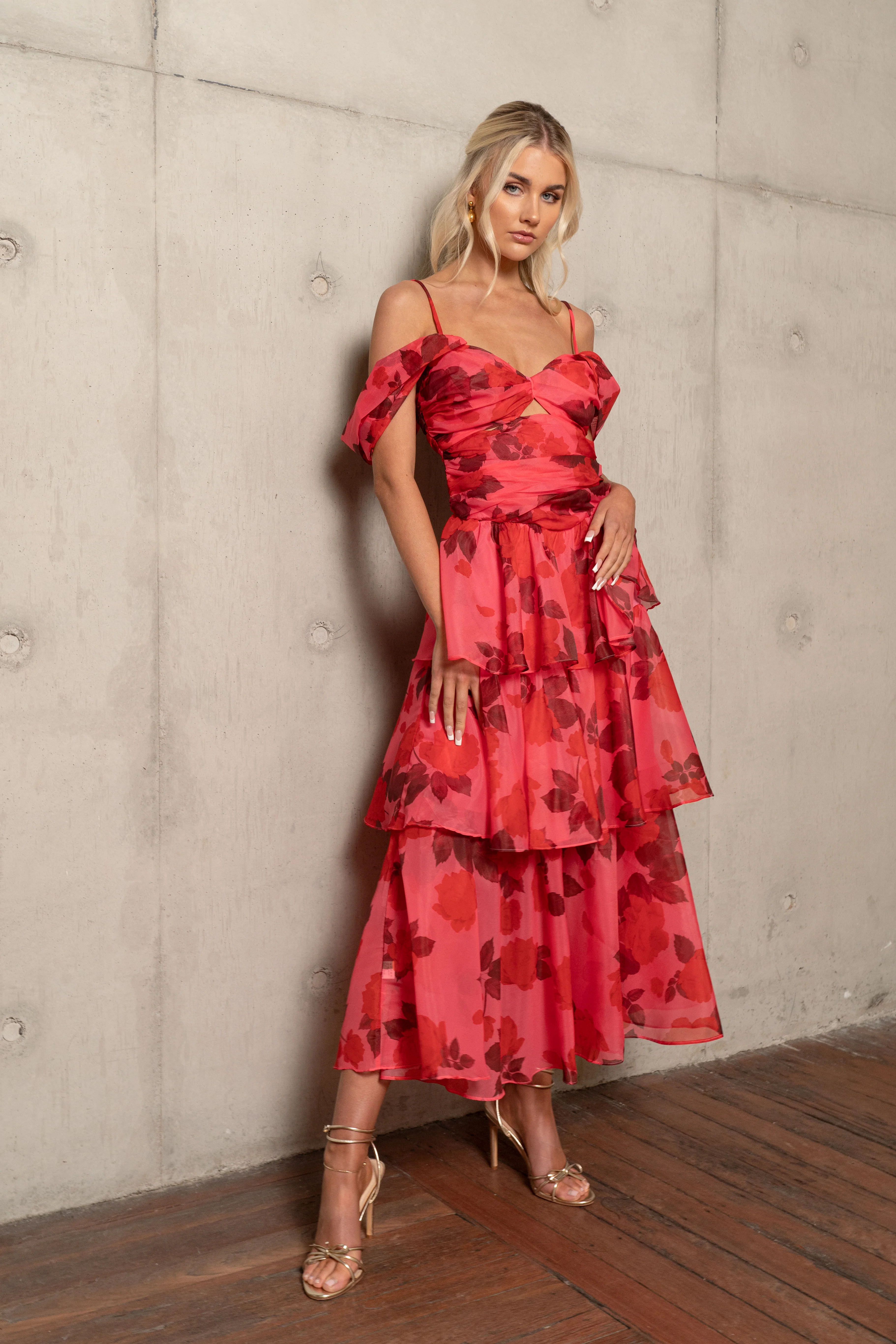 Anastasia Drop-Shoulder Tiered Maxi Dress - Image 6