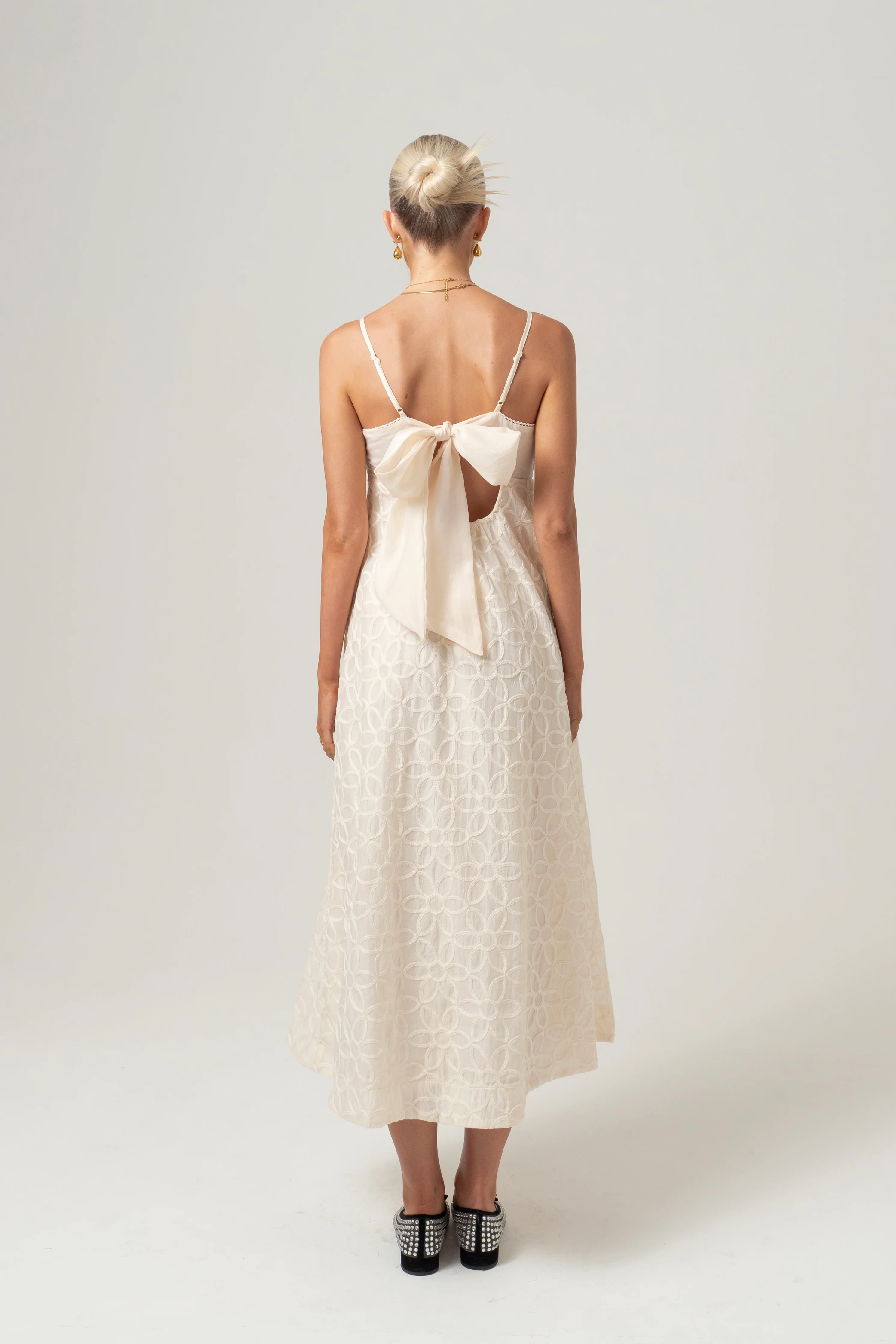 Arabella Cream Maxi Tie Back Dress - Image 3