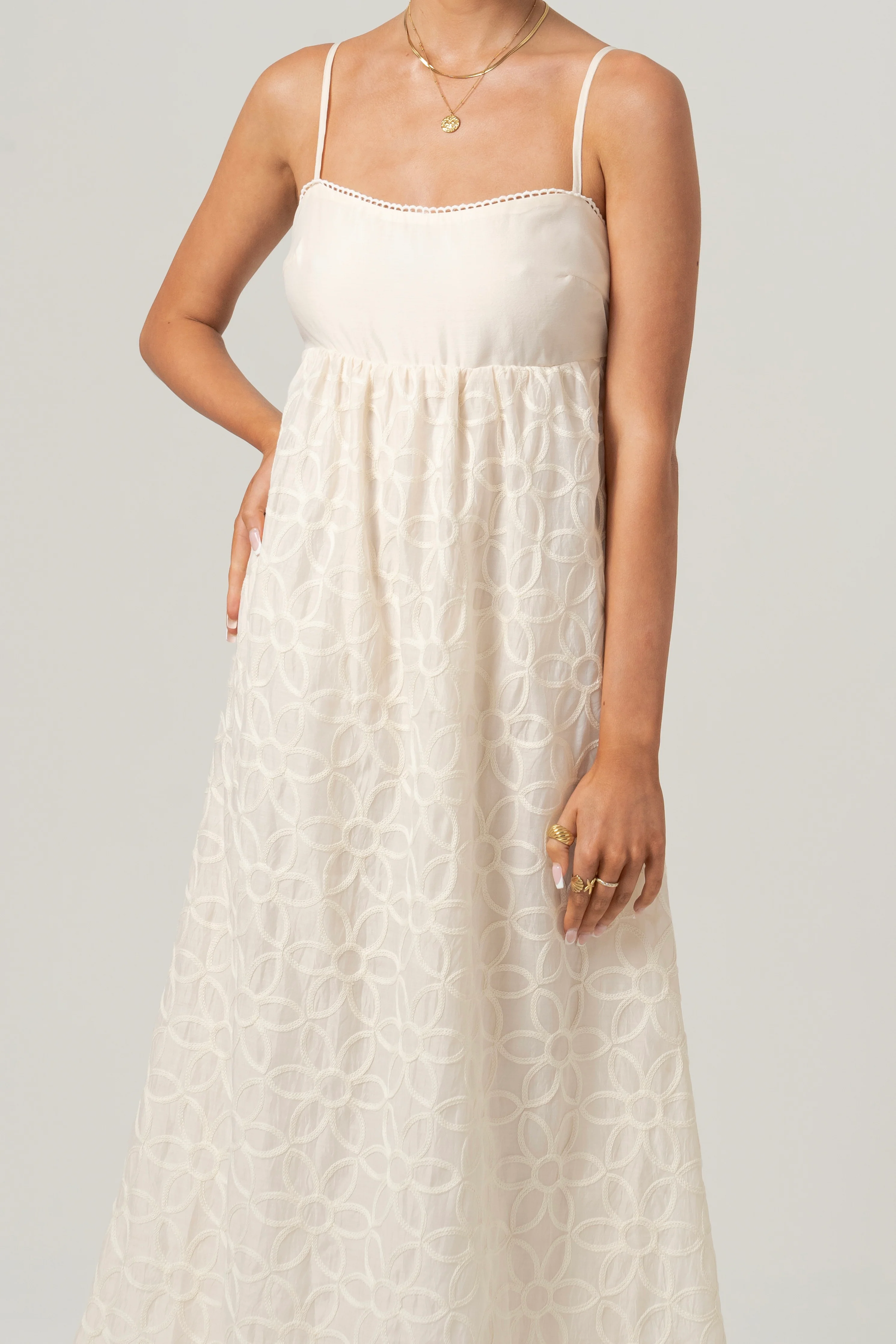 Arabella Cream Maxi Tie Back Dress - Image 4