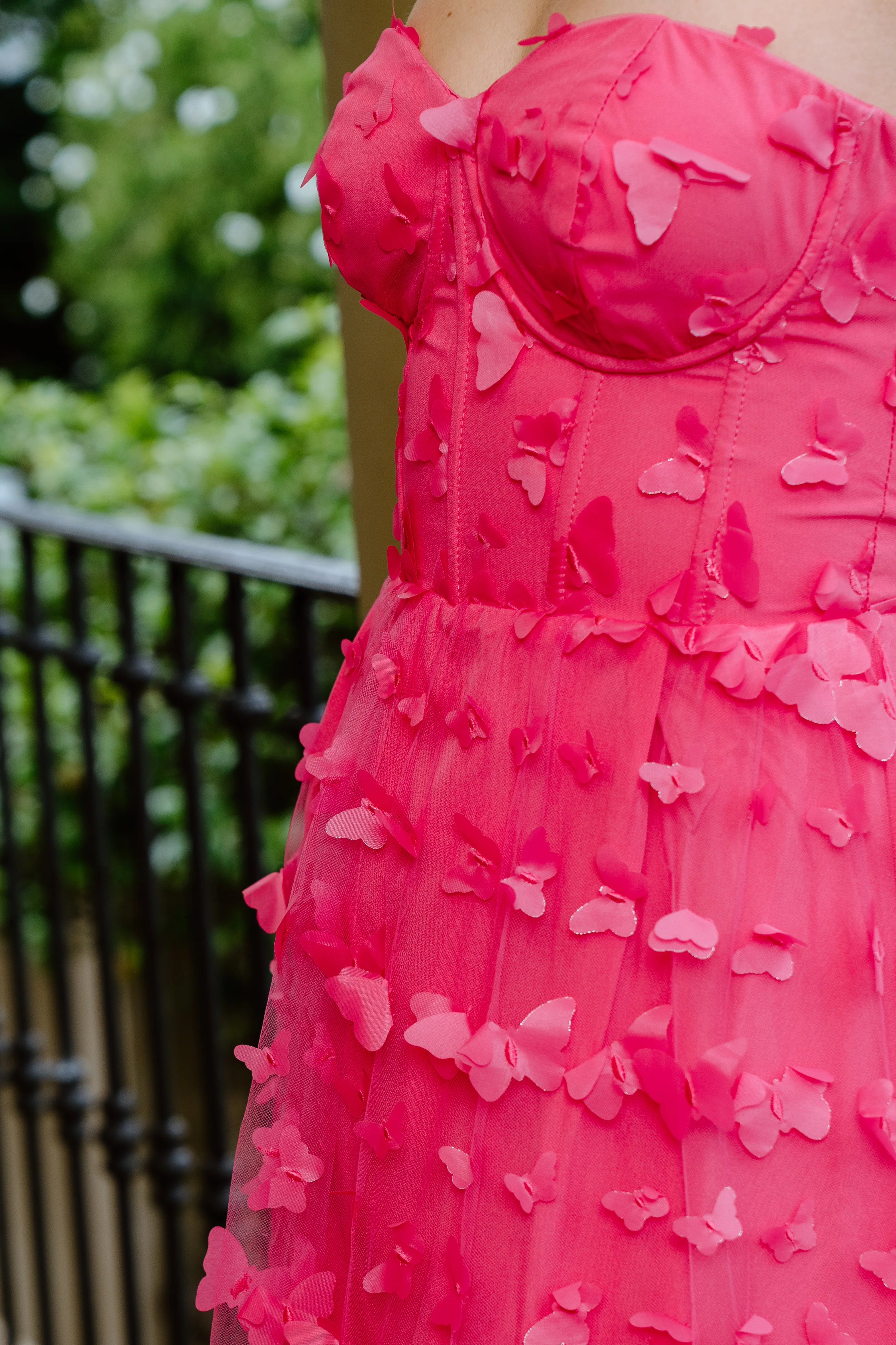 Ariana Strapless Pink Midi Dress - Image 6