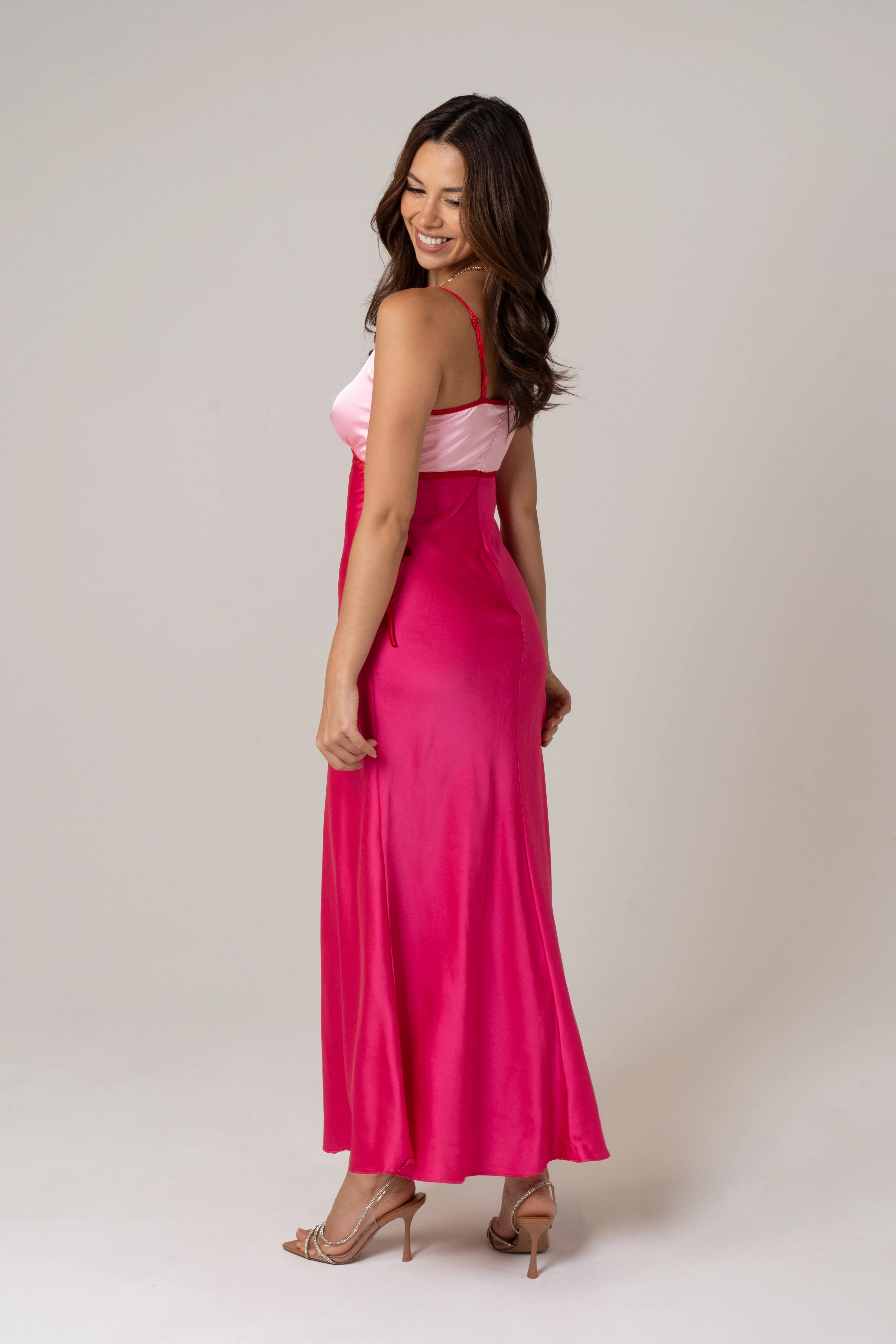 Arya Satin Slip Dress with Ties - Image 4