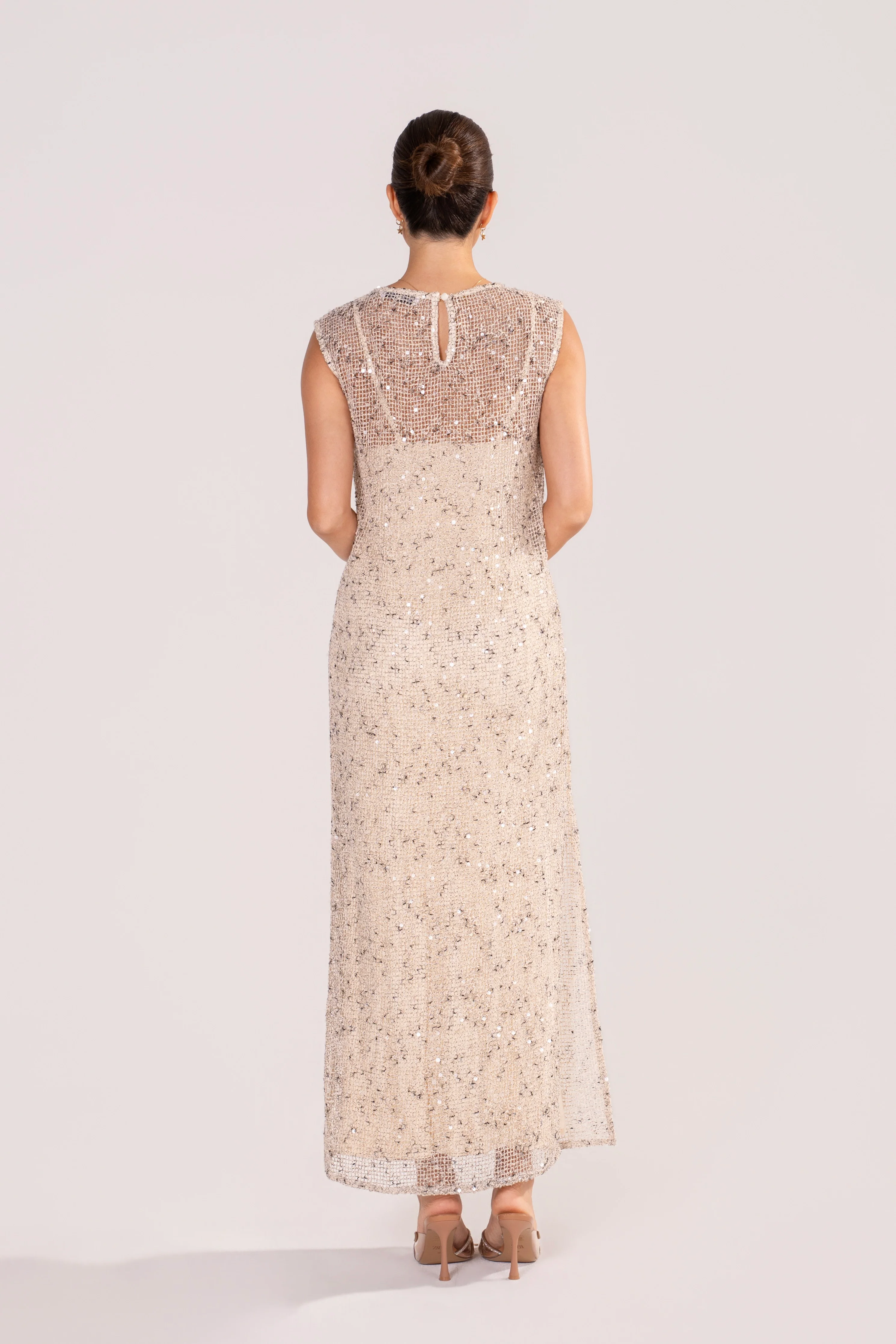 Athena Sequin Mesh Maxi Dress - Image 4