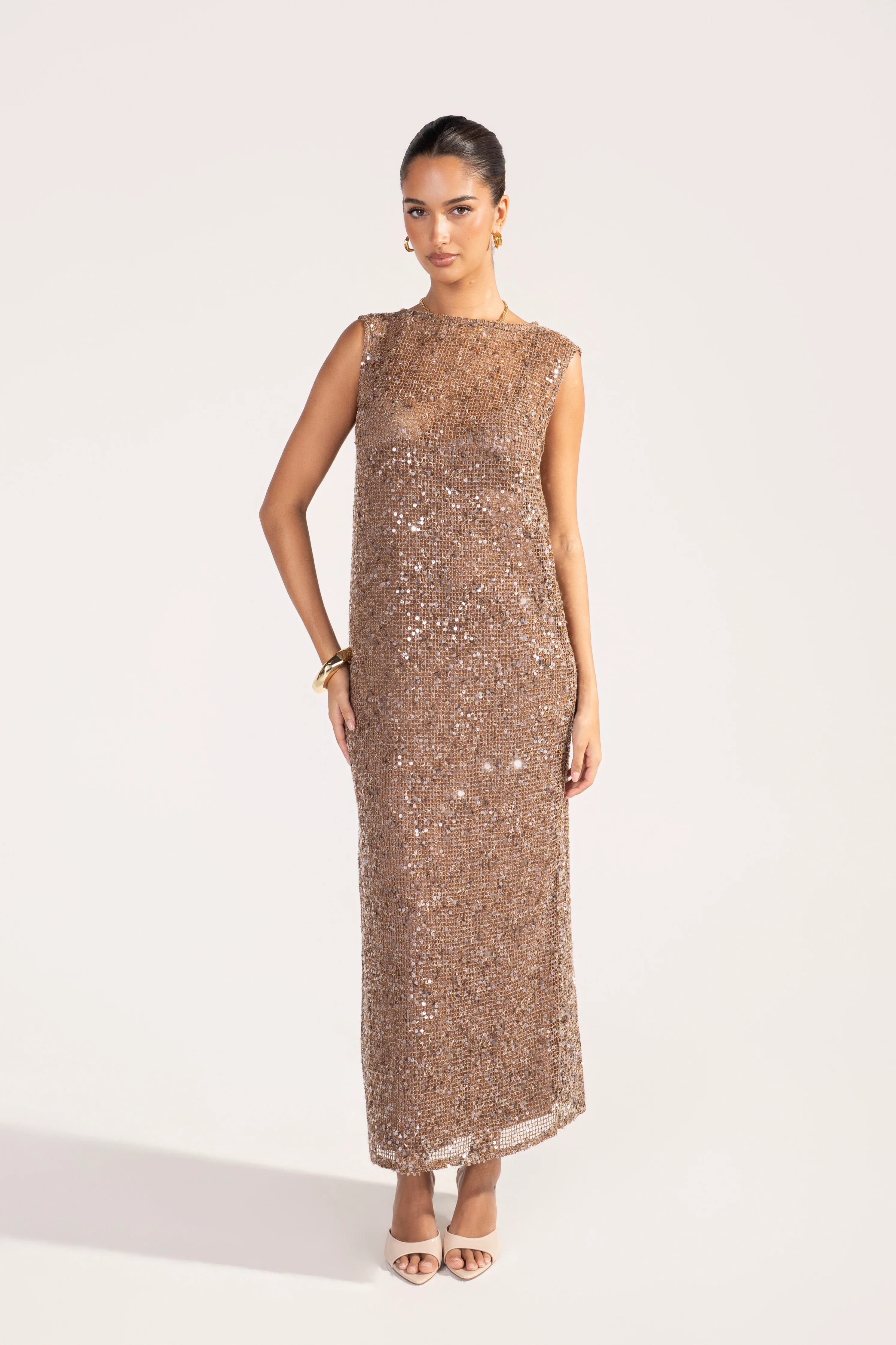 Athena Sequin Mesh Maxi Dress - Image 6