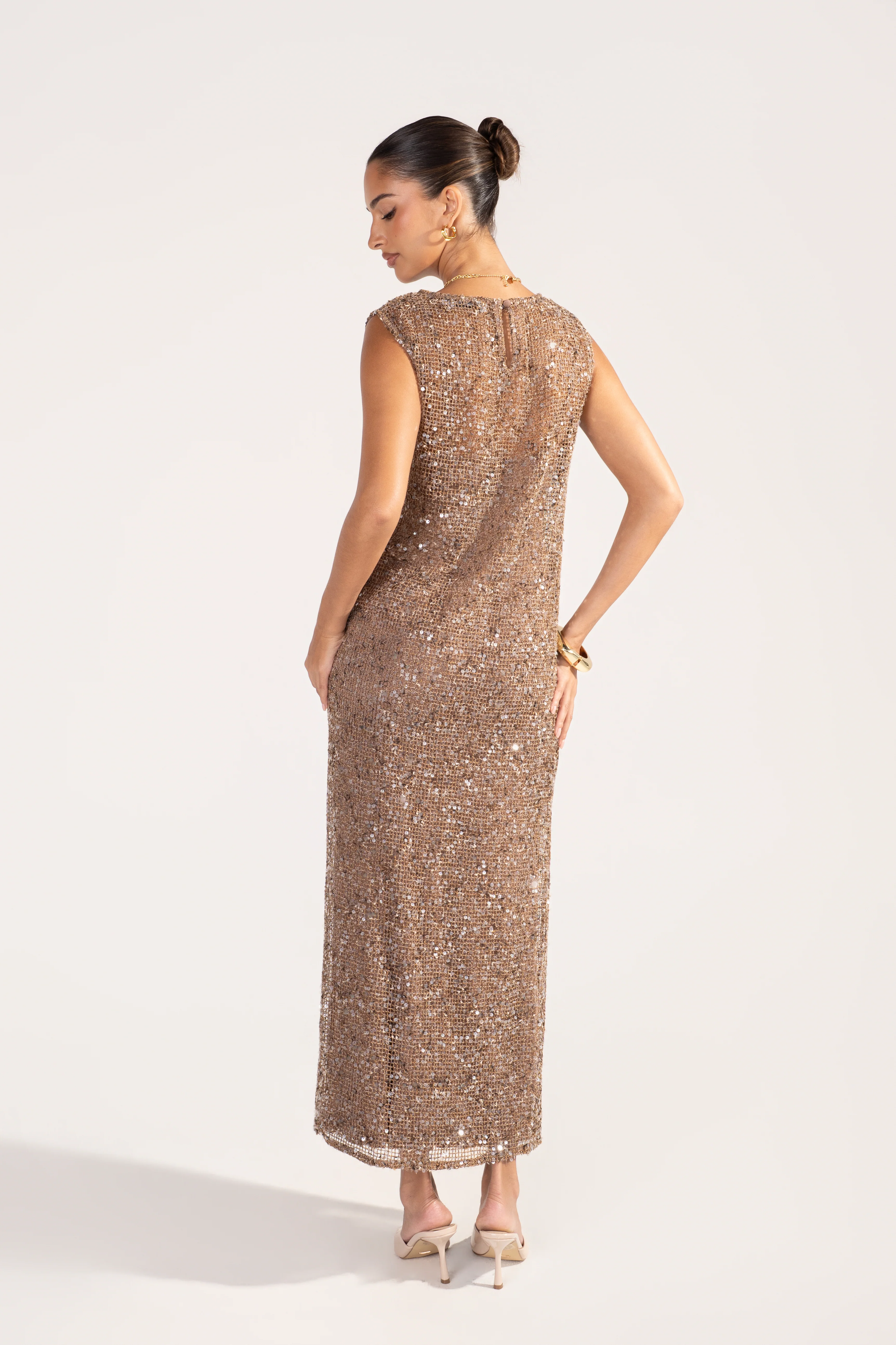 Athena Sequin Mesh Maxi Dress - Image 8