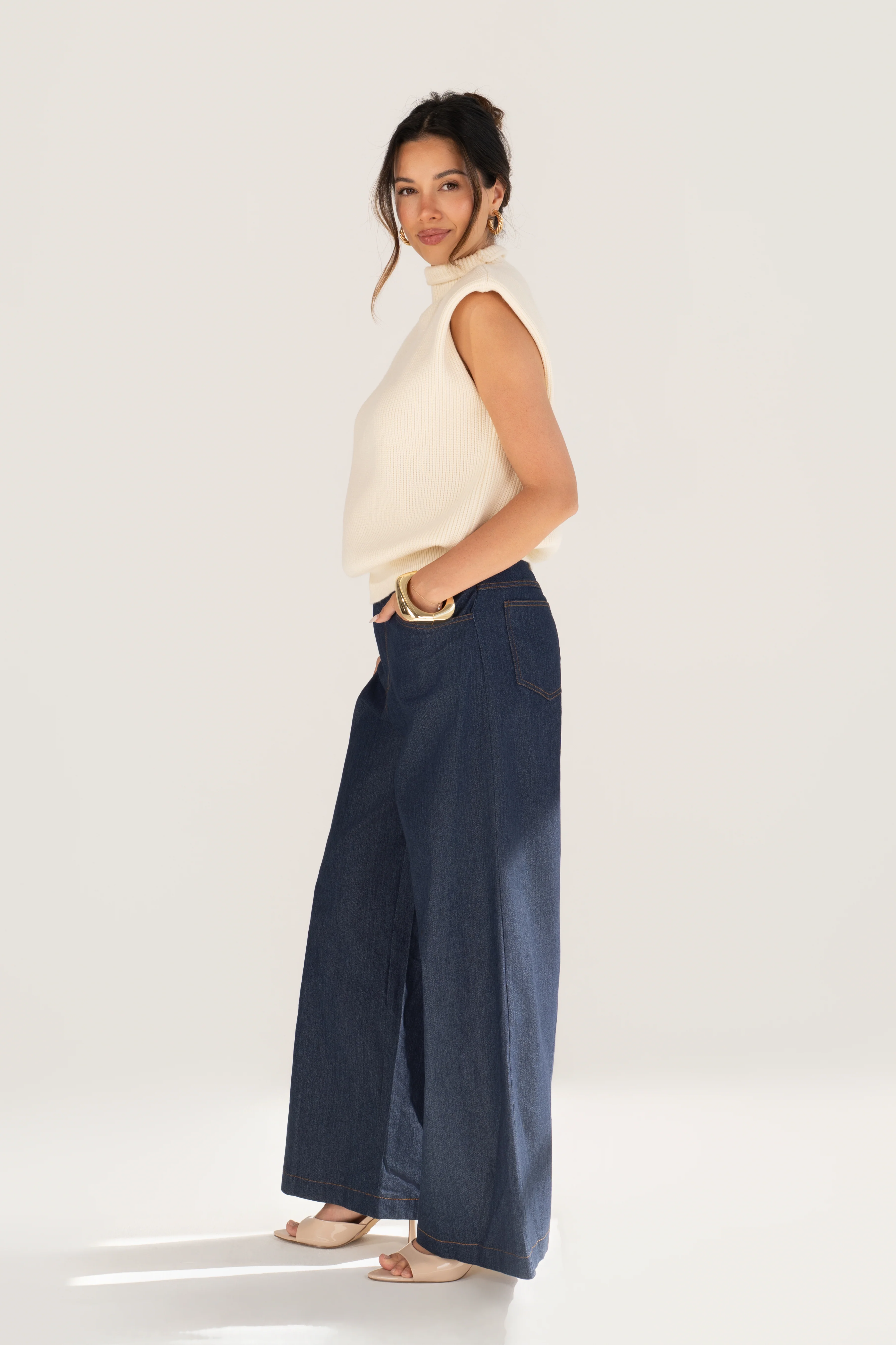 Avery Mock-Neck Ribbed Knit Vest - Image 7