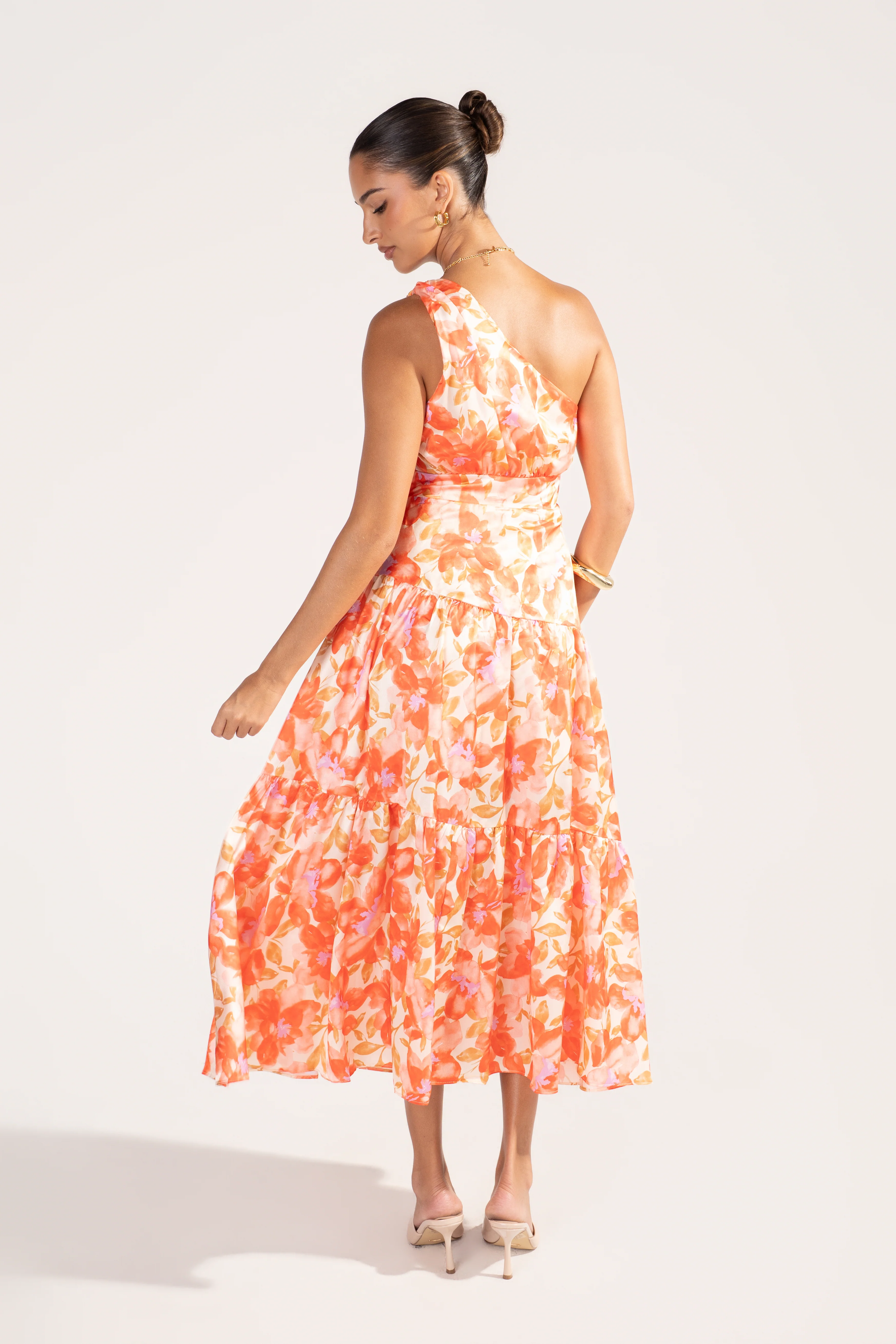 Azaria One Shoulder Floral Print Maxi Dress - Image 3