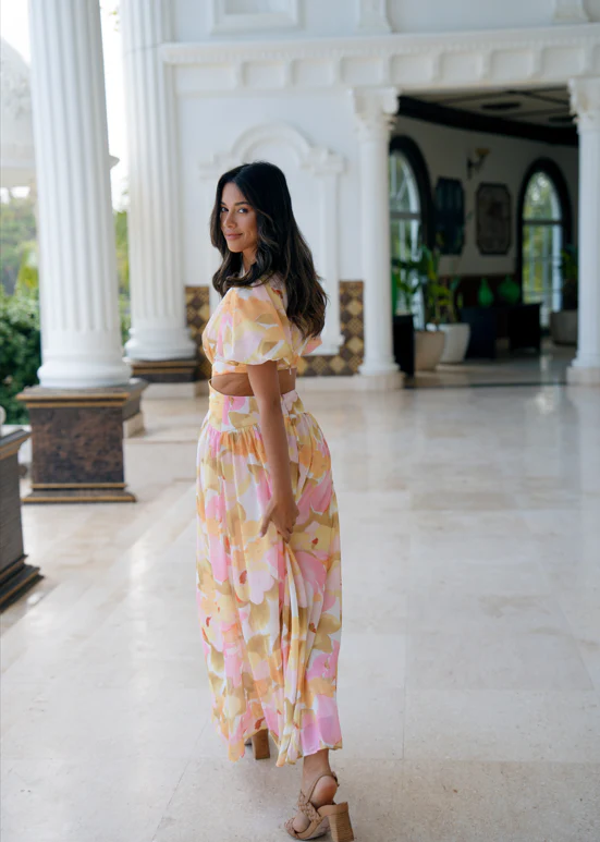 Bella Puff Sleeve Print Maxi Dress - Image 3