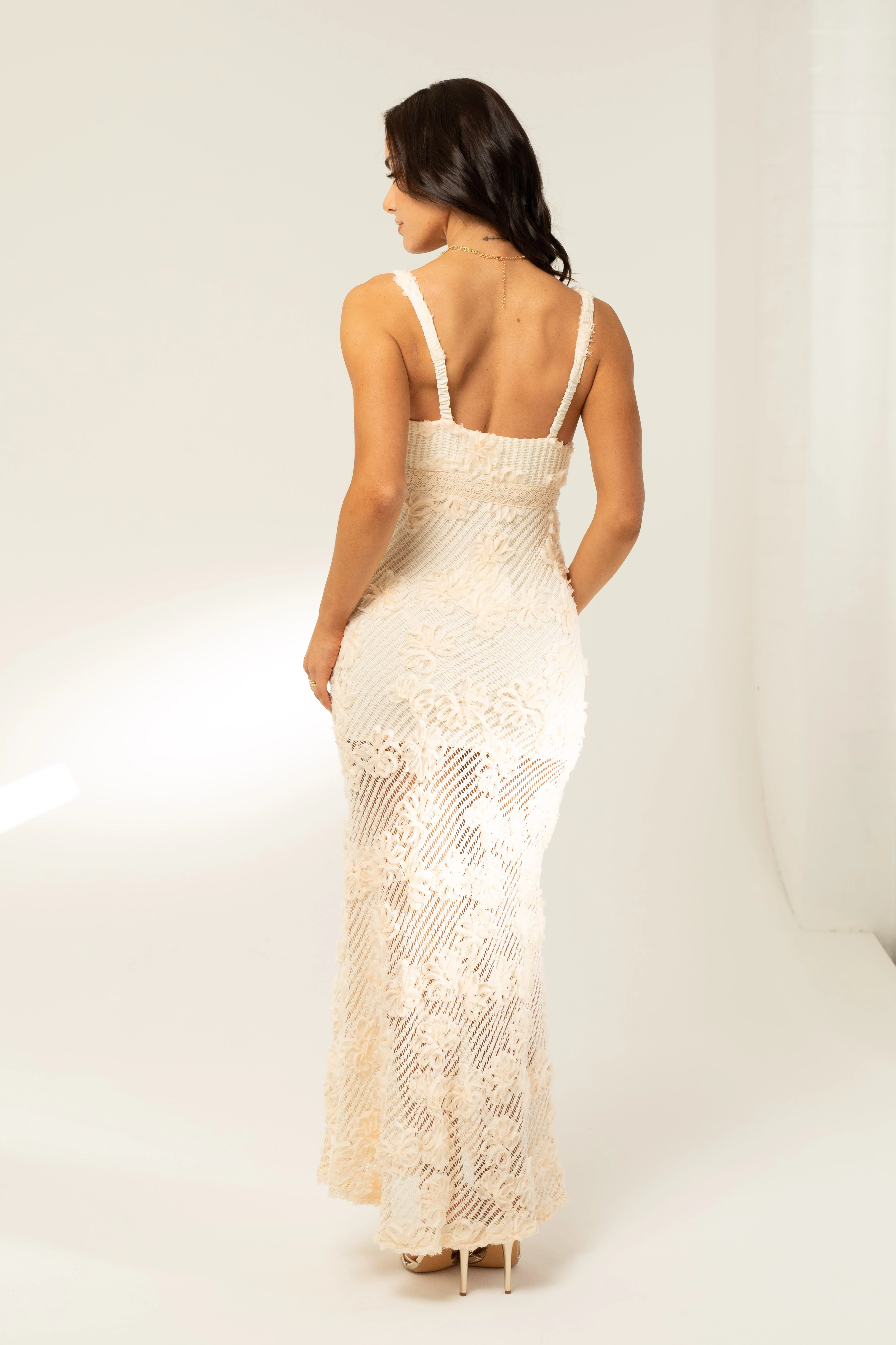 Blair Cream Holiday Maxi Dress - Image 3