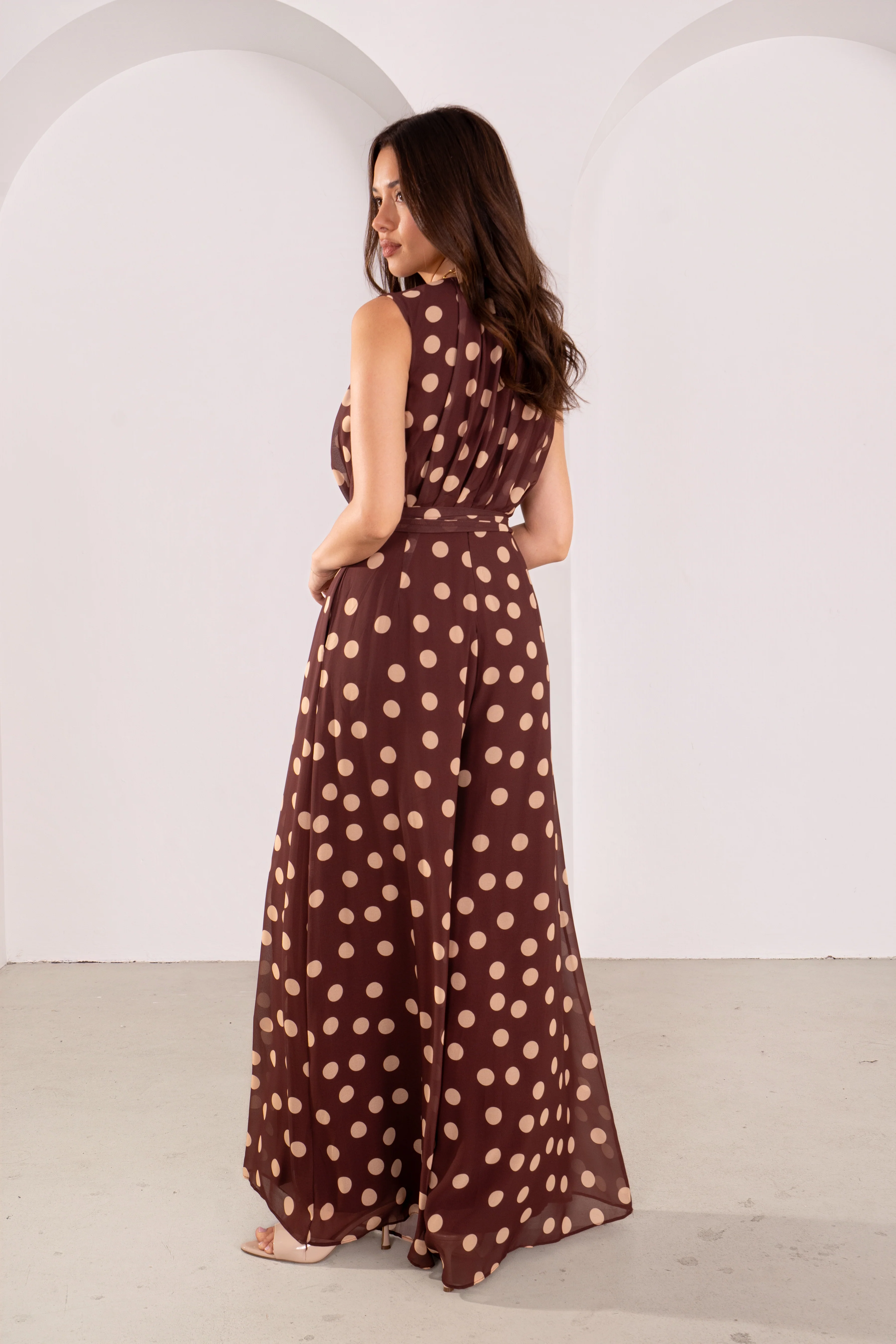 Bobbie Chocolate Polka Dot Jumpsuit - Image 3