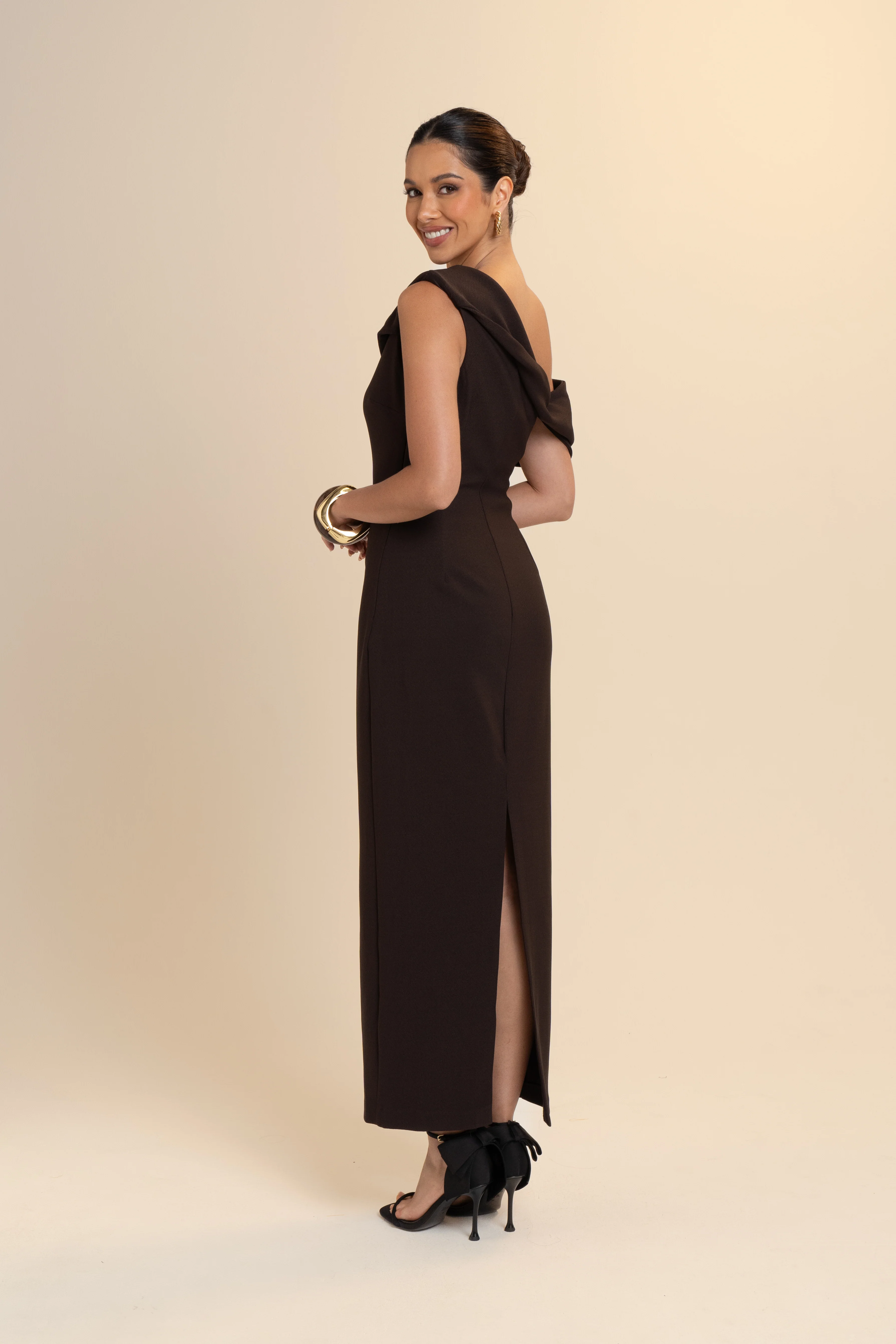 Brooklyn Chocolate Drop Shoulder Midi - Image 3