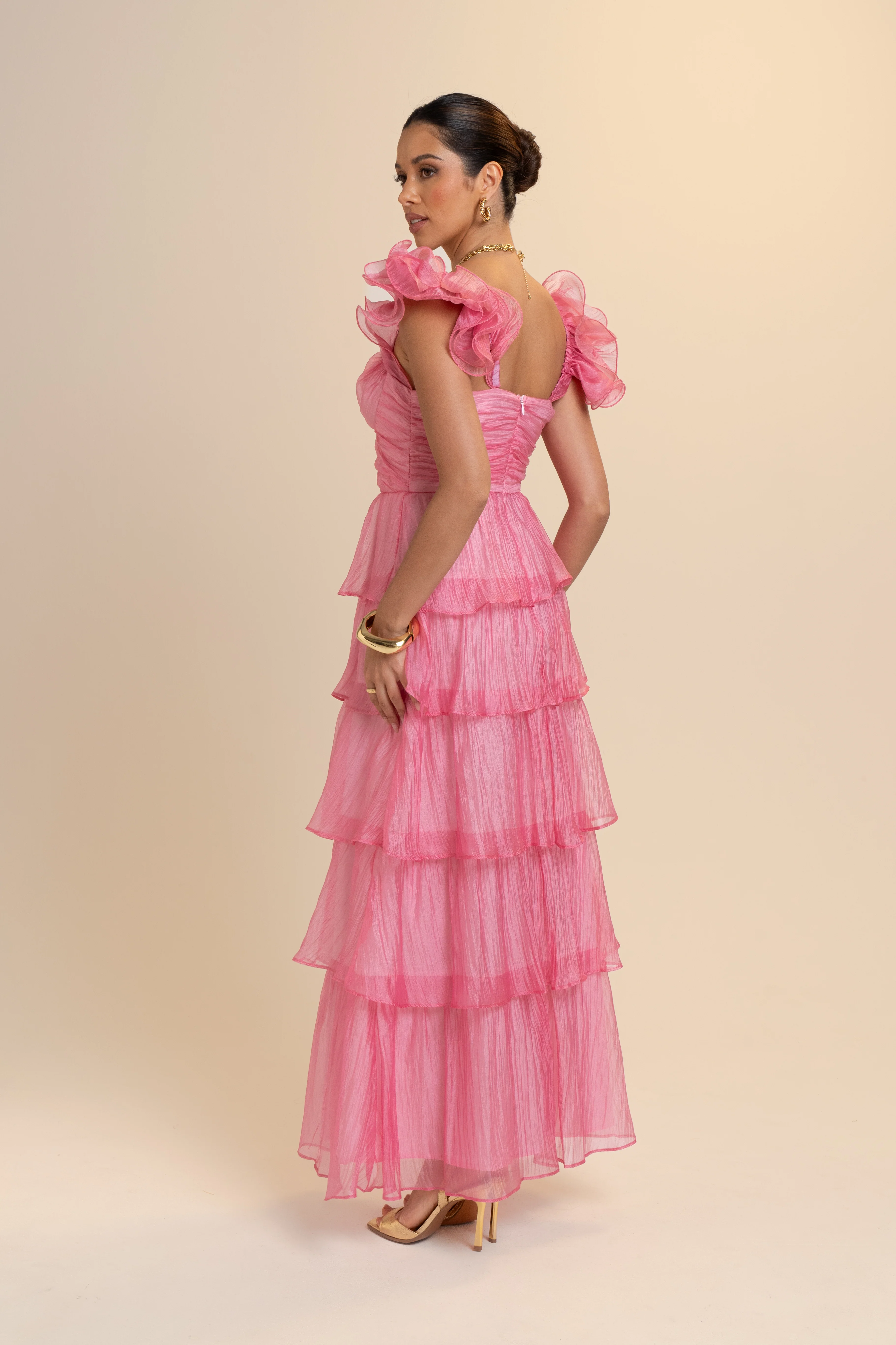 Caterina Ruffle Trim Tiered Maxi Dress - Image 4