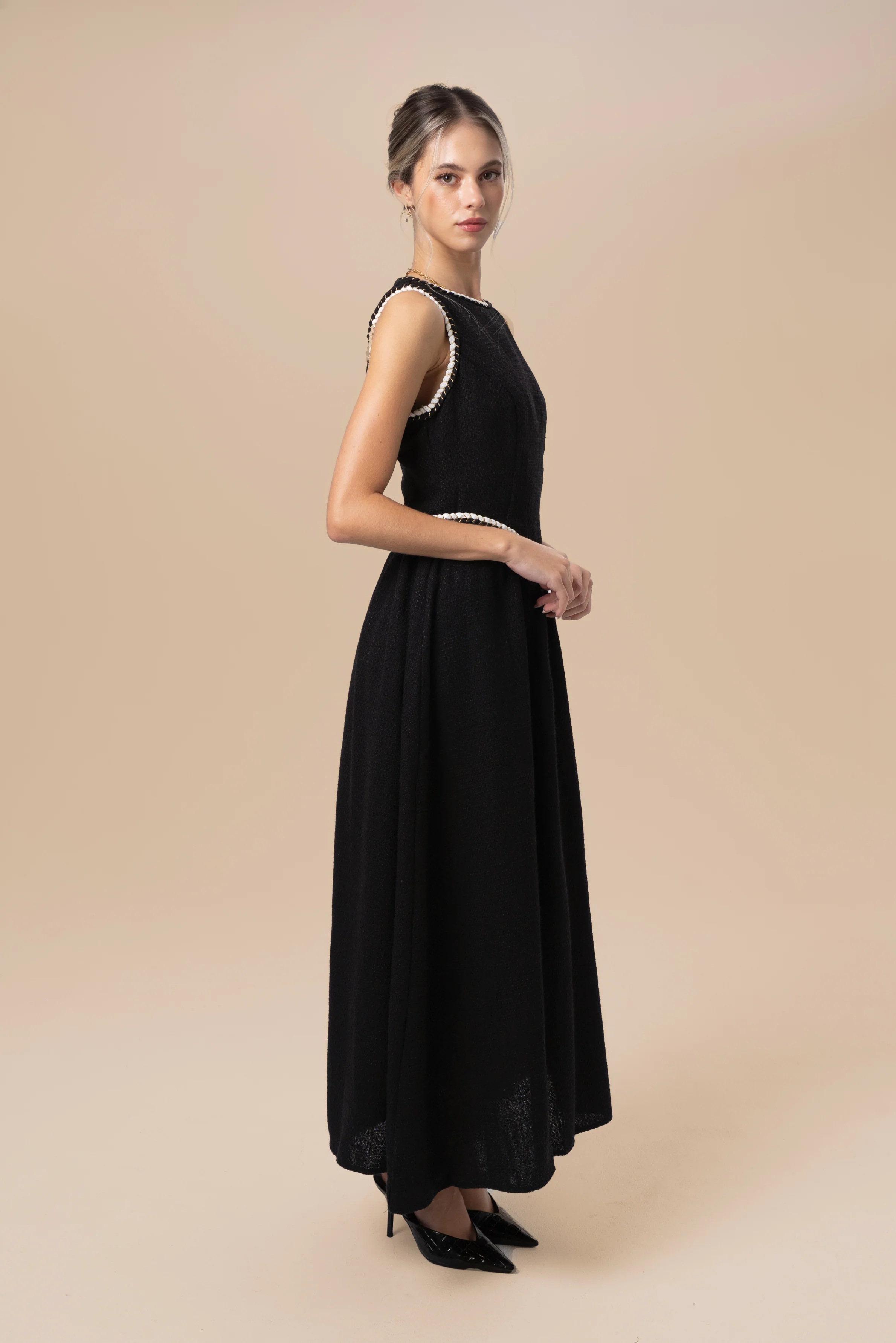 Cecilia Black Midi with Braided Trims - Image 2
