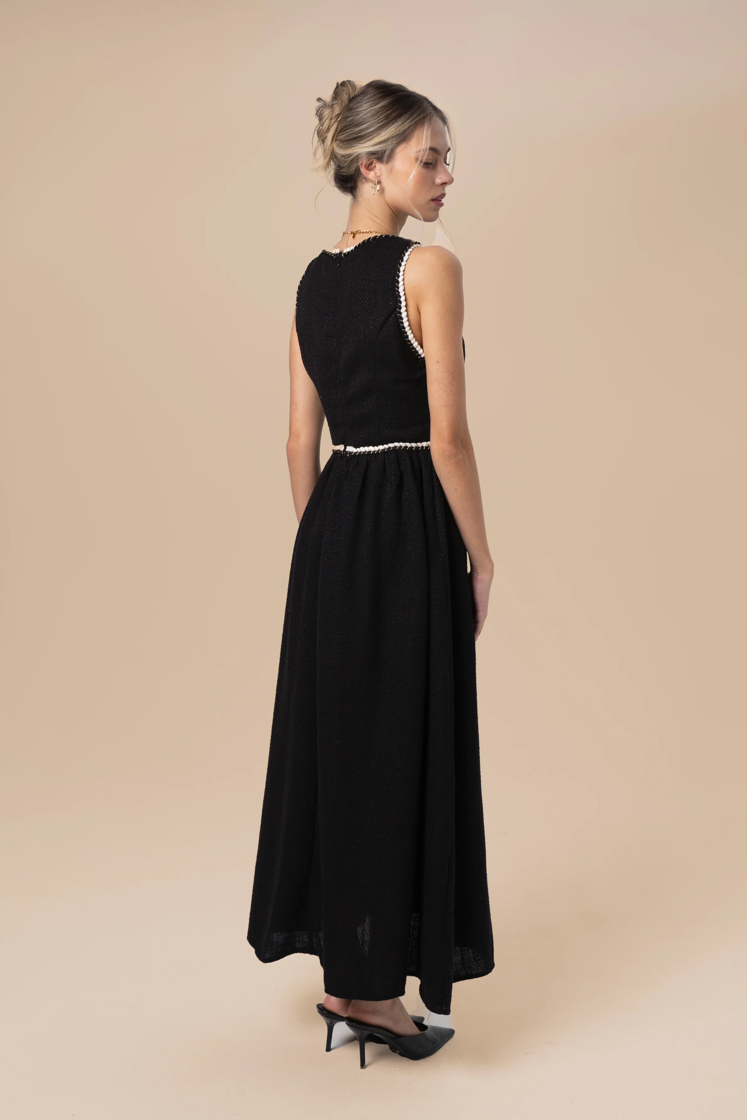 Cecilia Black Midi with Braided Trims - Image 3