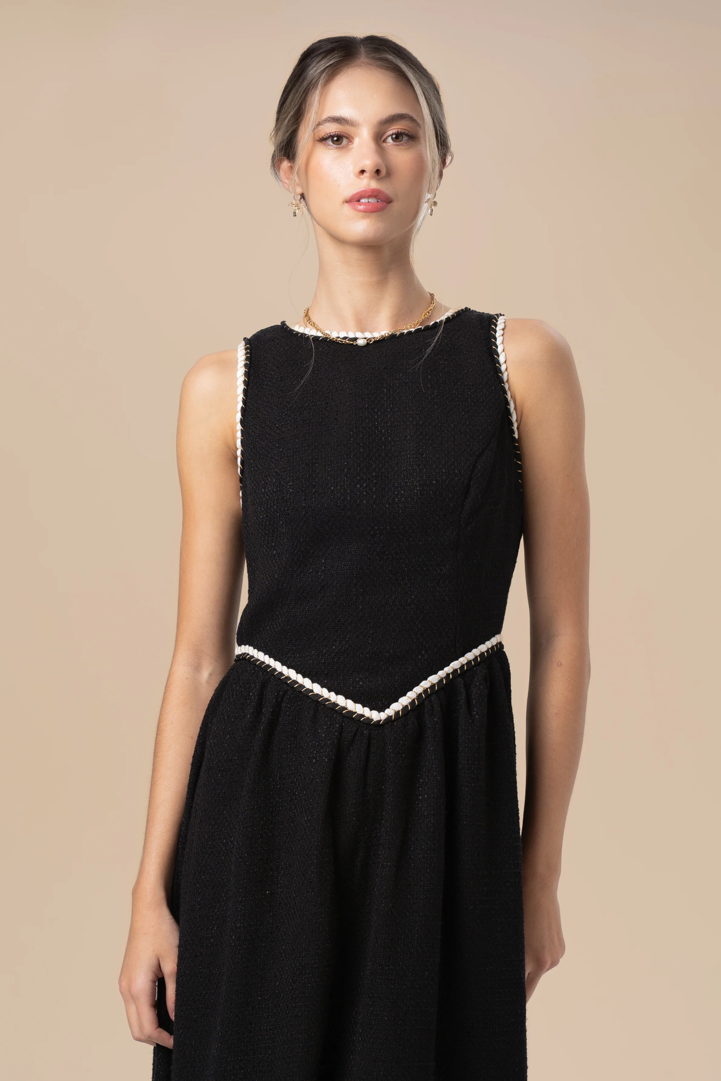 Cecilia Black Midi with Braided Trims - Image 4