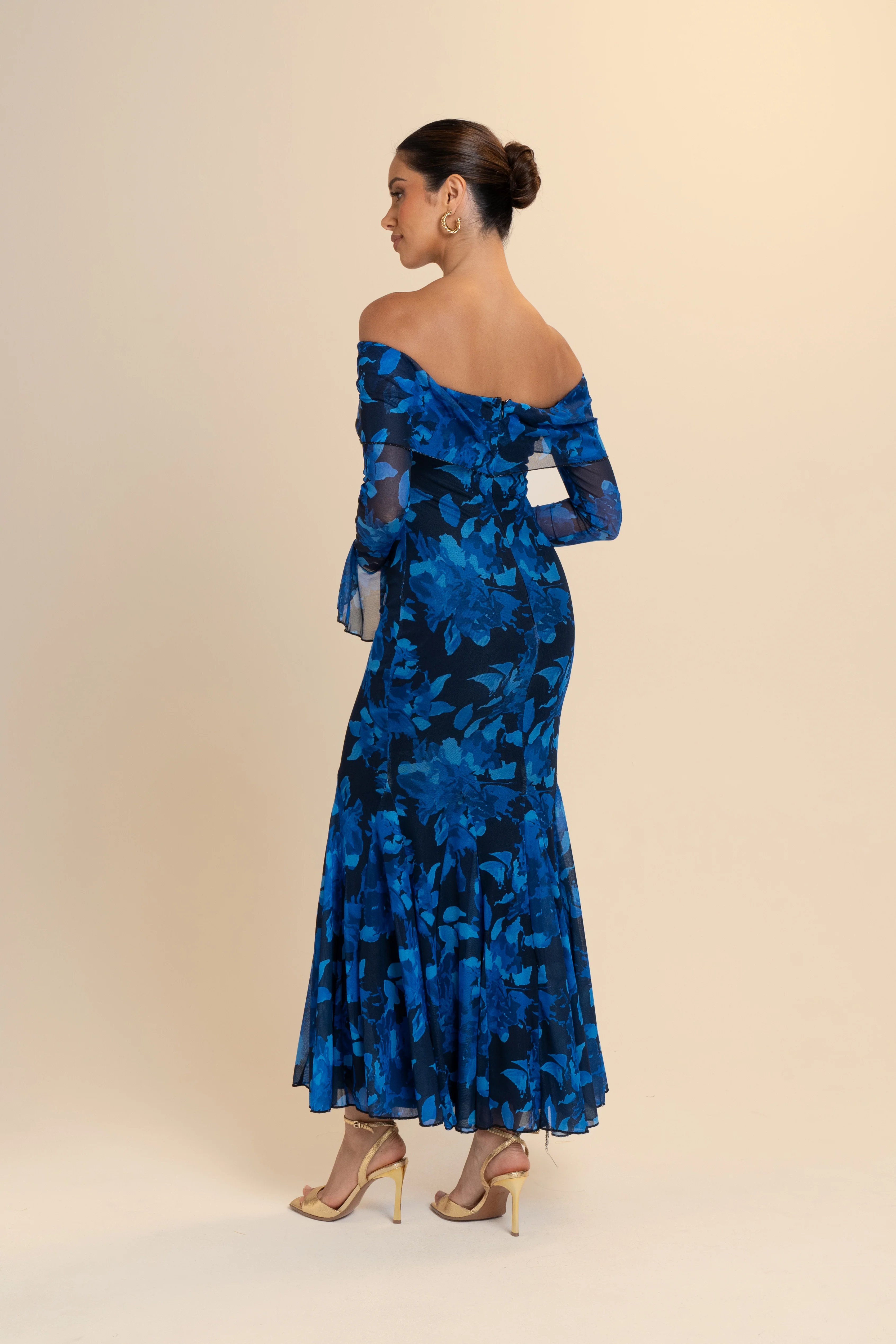 Charlese Long Sleeve Off Shoulder Midi Dress - Image 3