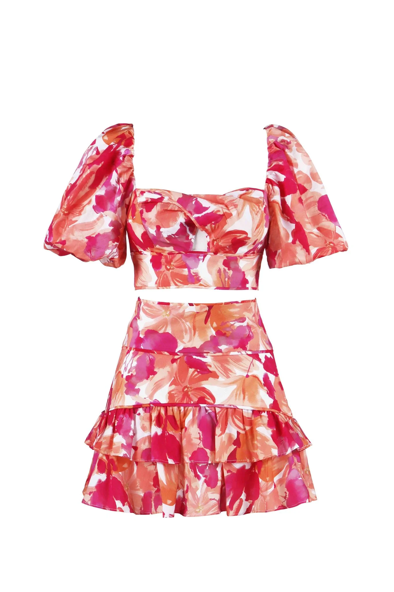 Corinna Two Piece Print Set - Top & Mini Skirt - Image 2