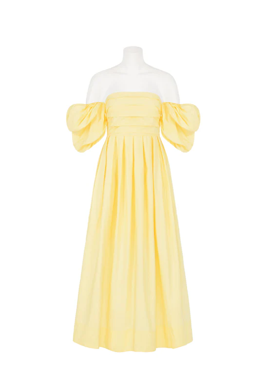 Dahlia Off Shoulder Puffed Sleeve Midi Dress - Image 21