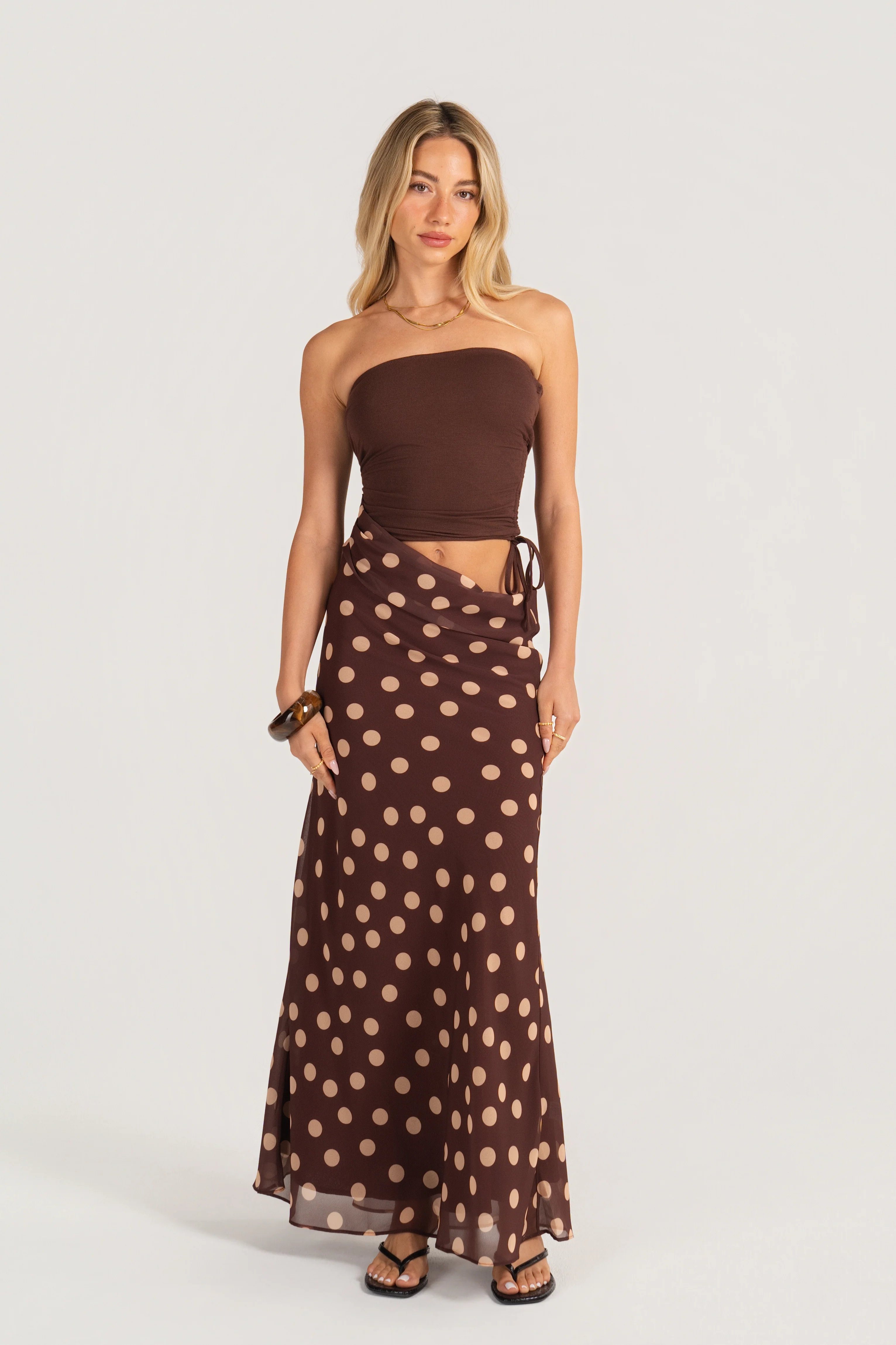 Dalena Strapless Sparkly Wine Maxi Dress with Cutout