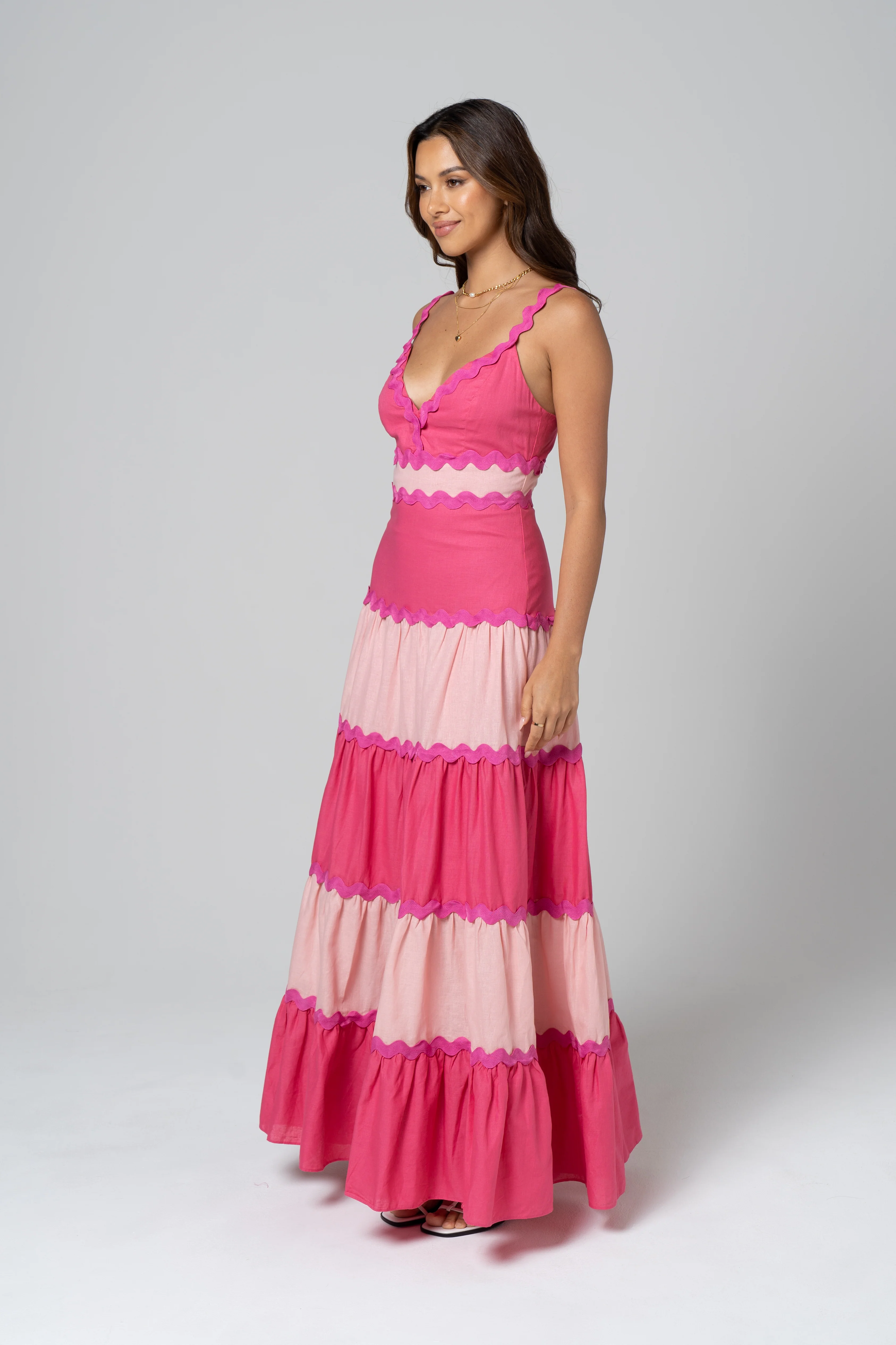 Darla Pink Ric Rac Maxi Dress - Image 2