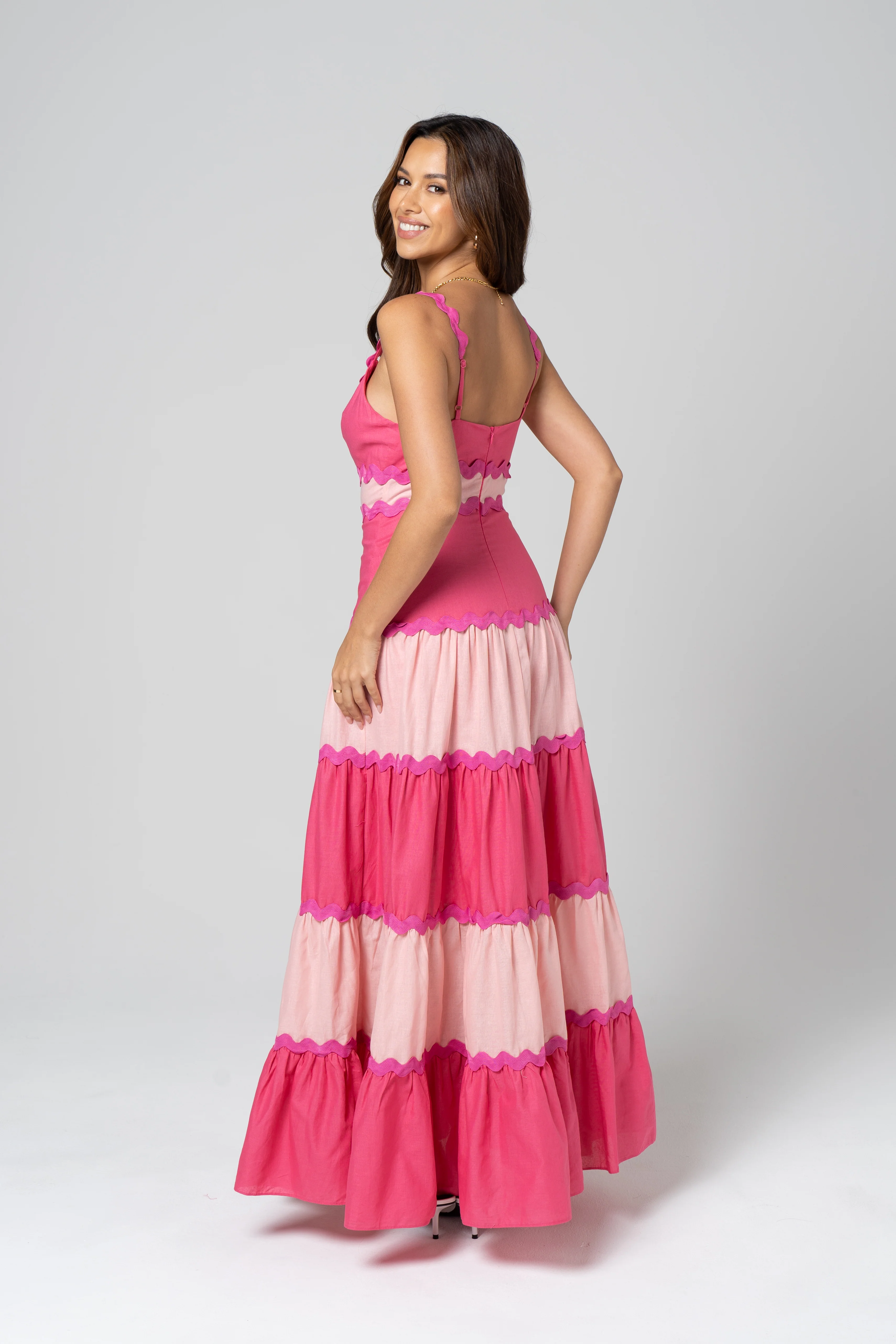 Darla Pink Ric Rac Maxi Dress - Image 3