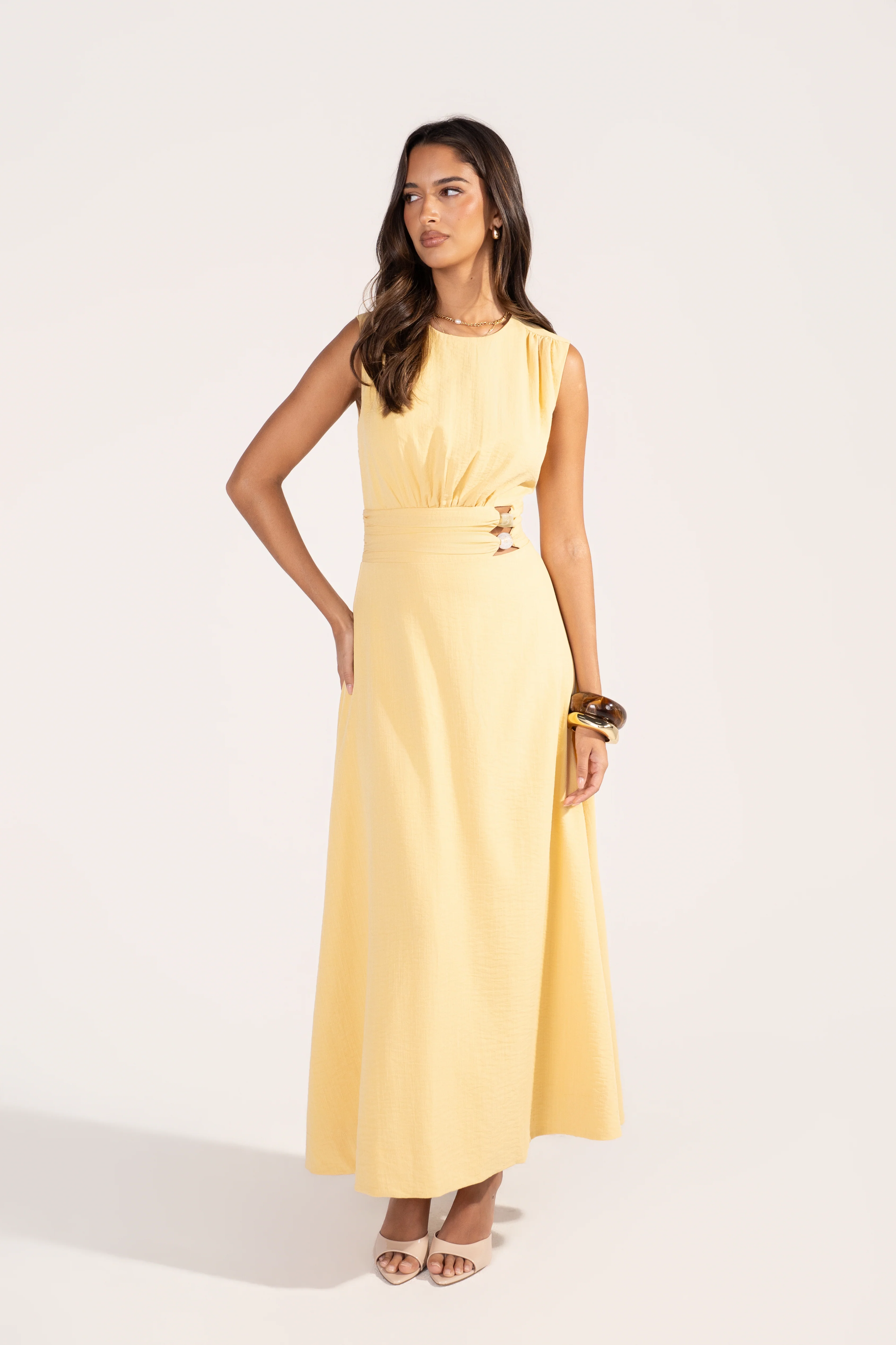 Davinae Yellow Maxi Day Dress