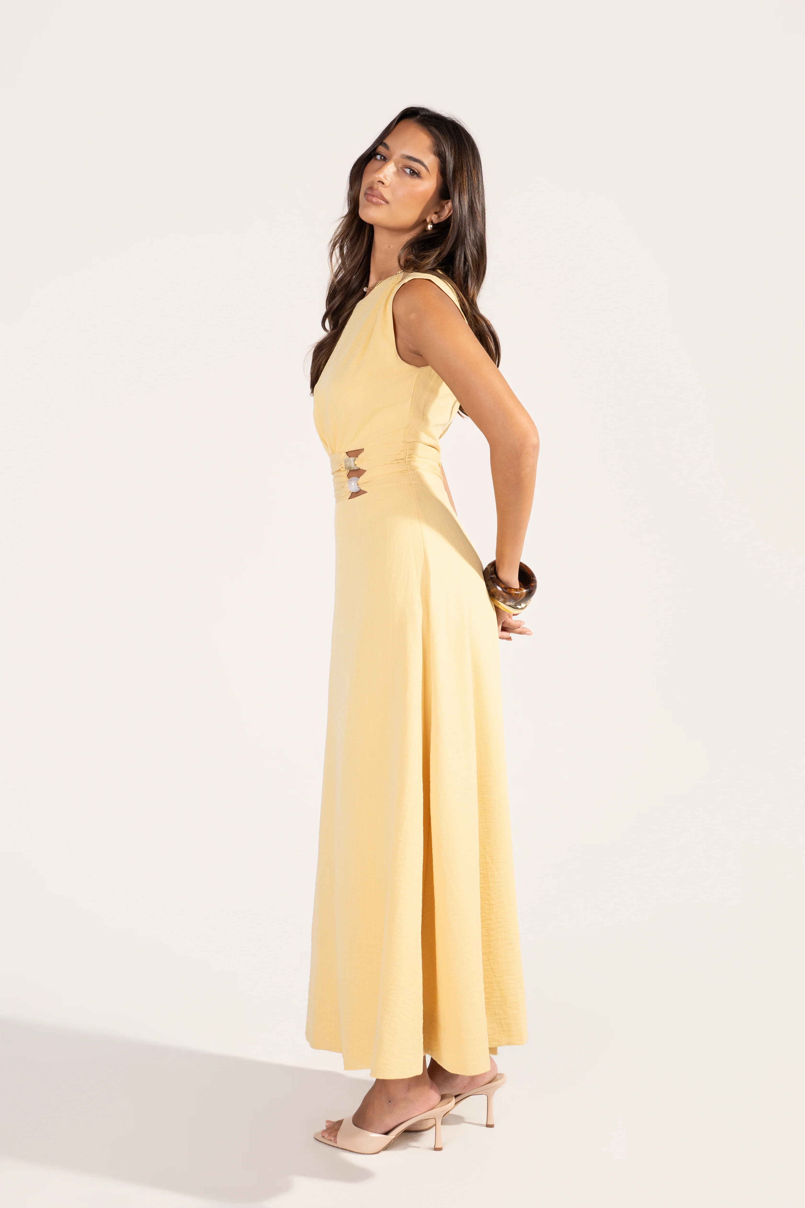 Davinae Yellow Maxi Day Dress - Image 2