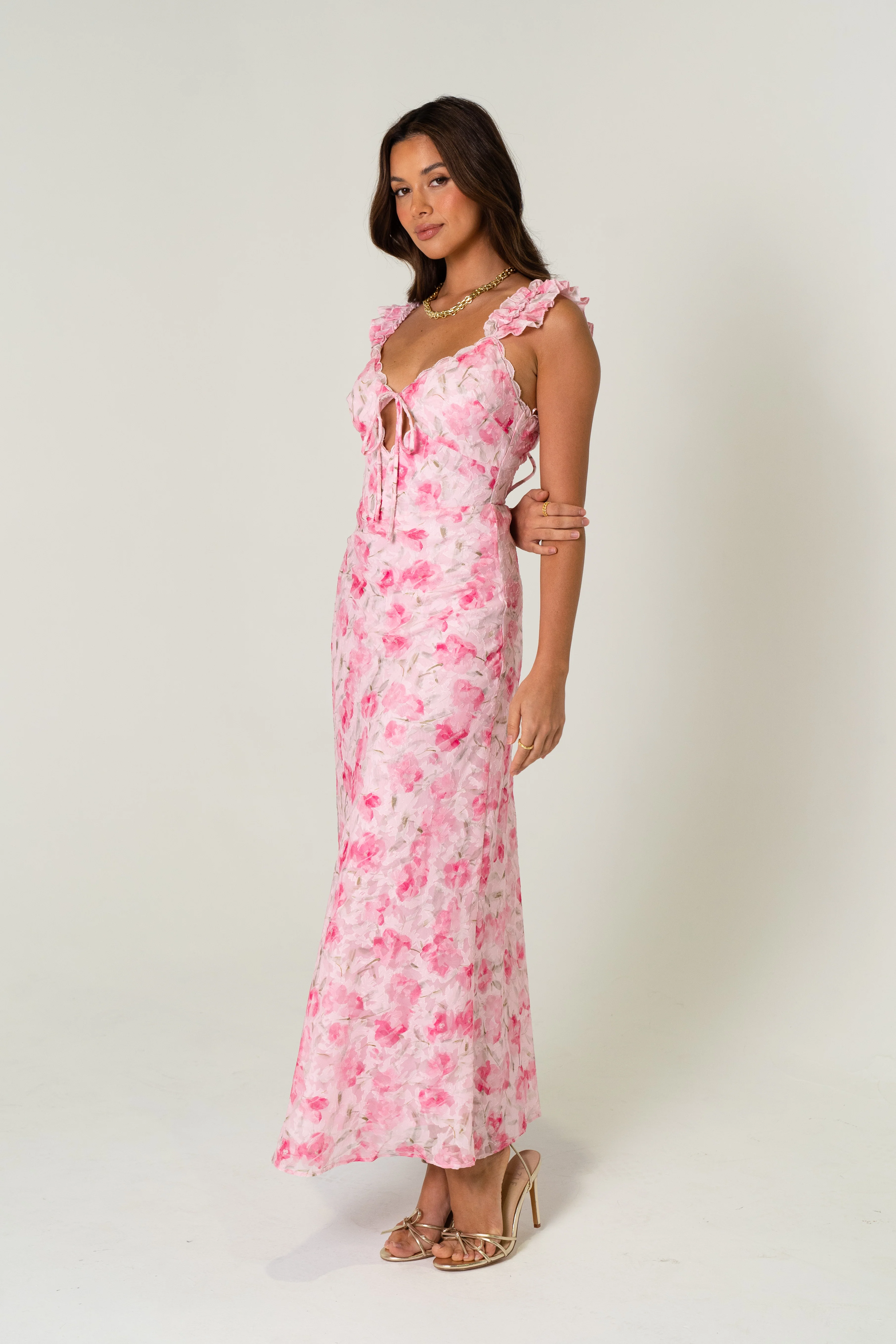 Donna Midi Dress with Scallop Trims - Image 3