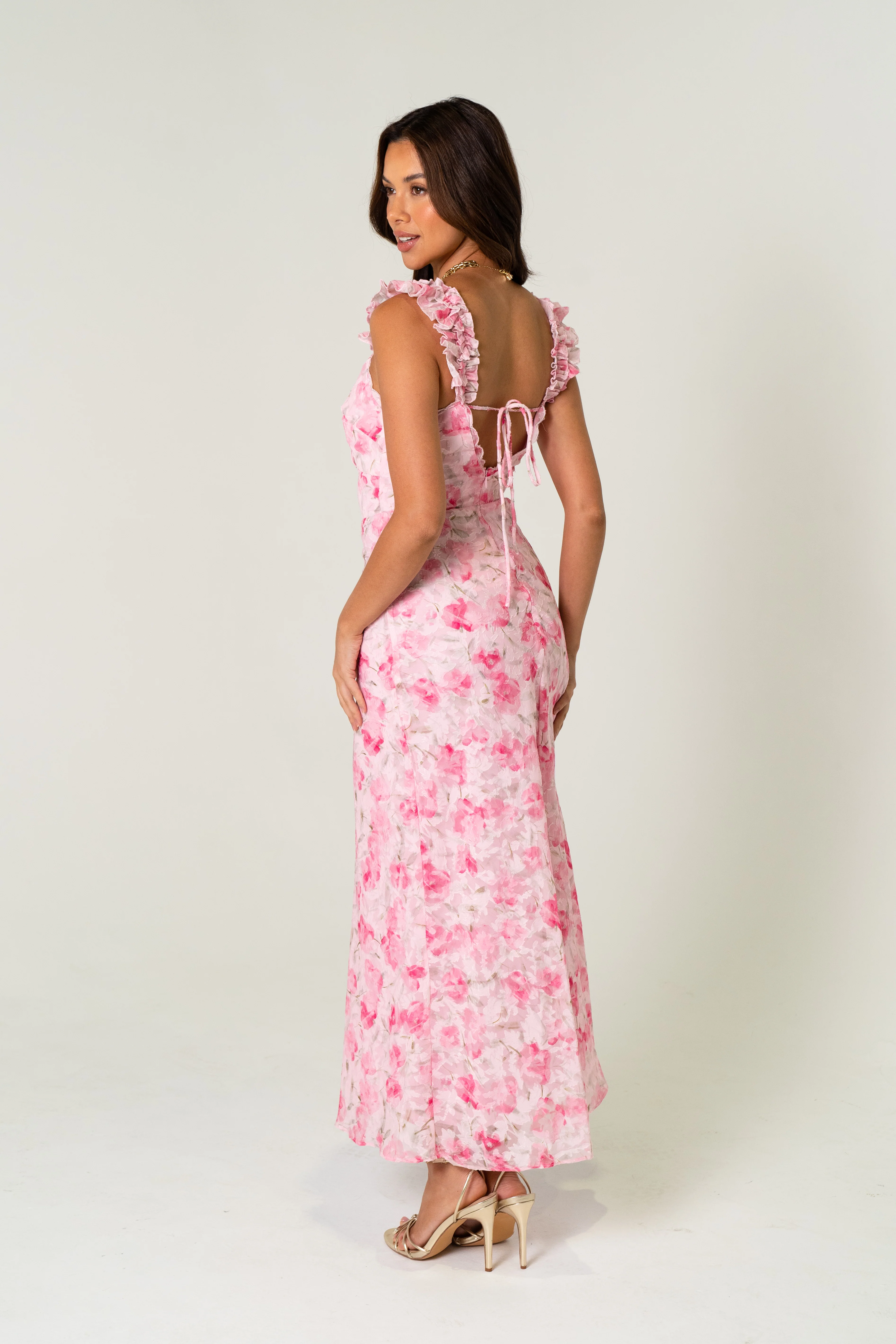 Donna Midi Dress with Scallop Trims - Image 4