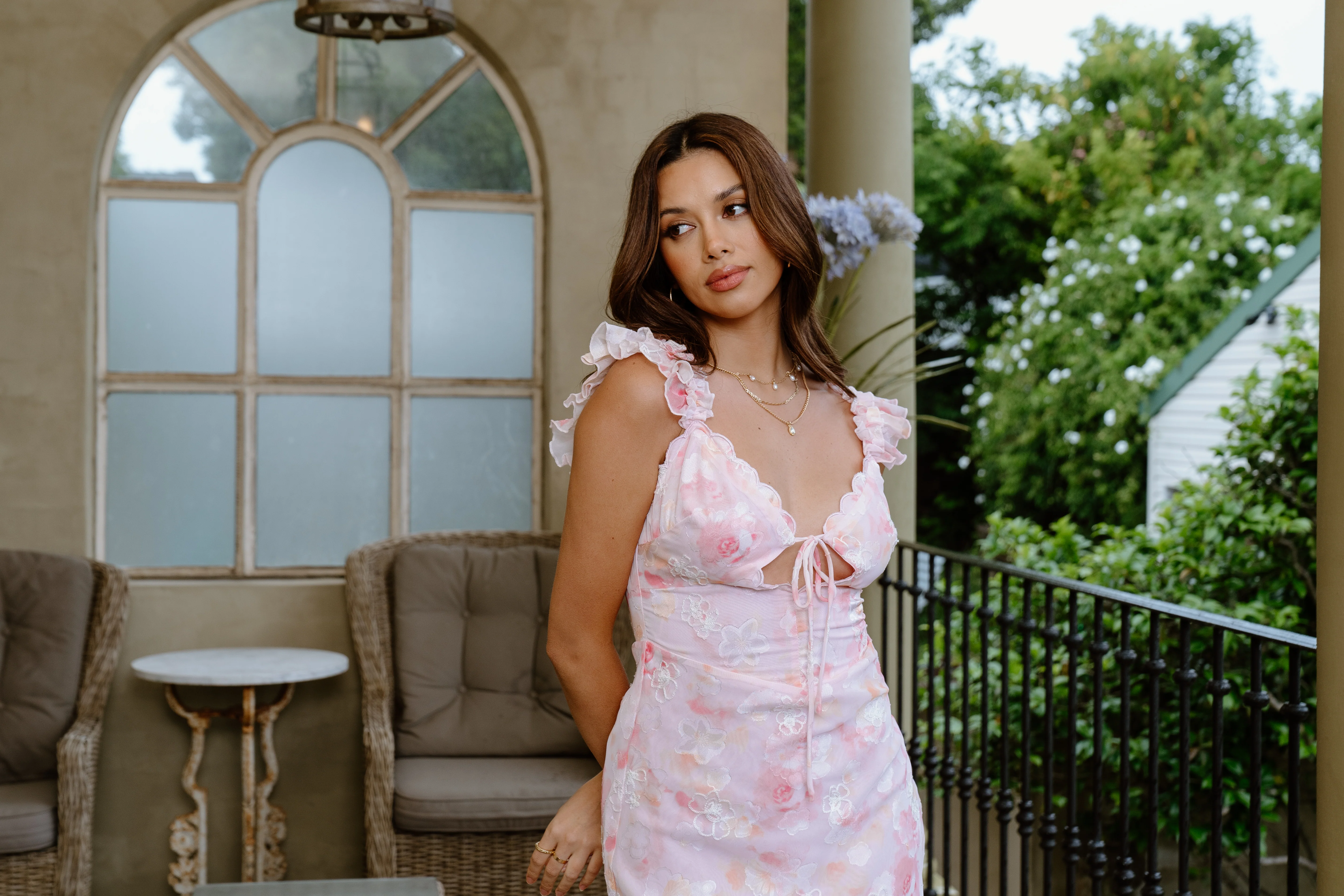 Donna Midi Dress with Scallop Trims - Image 7