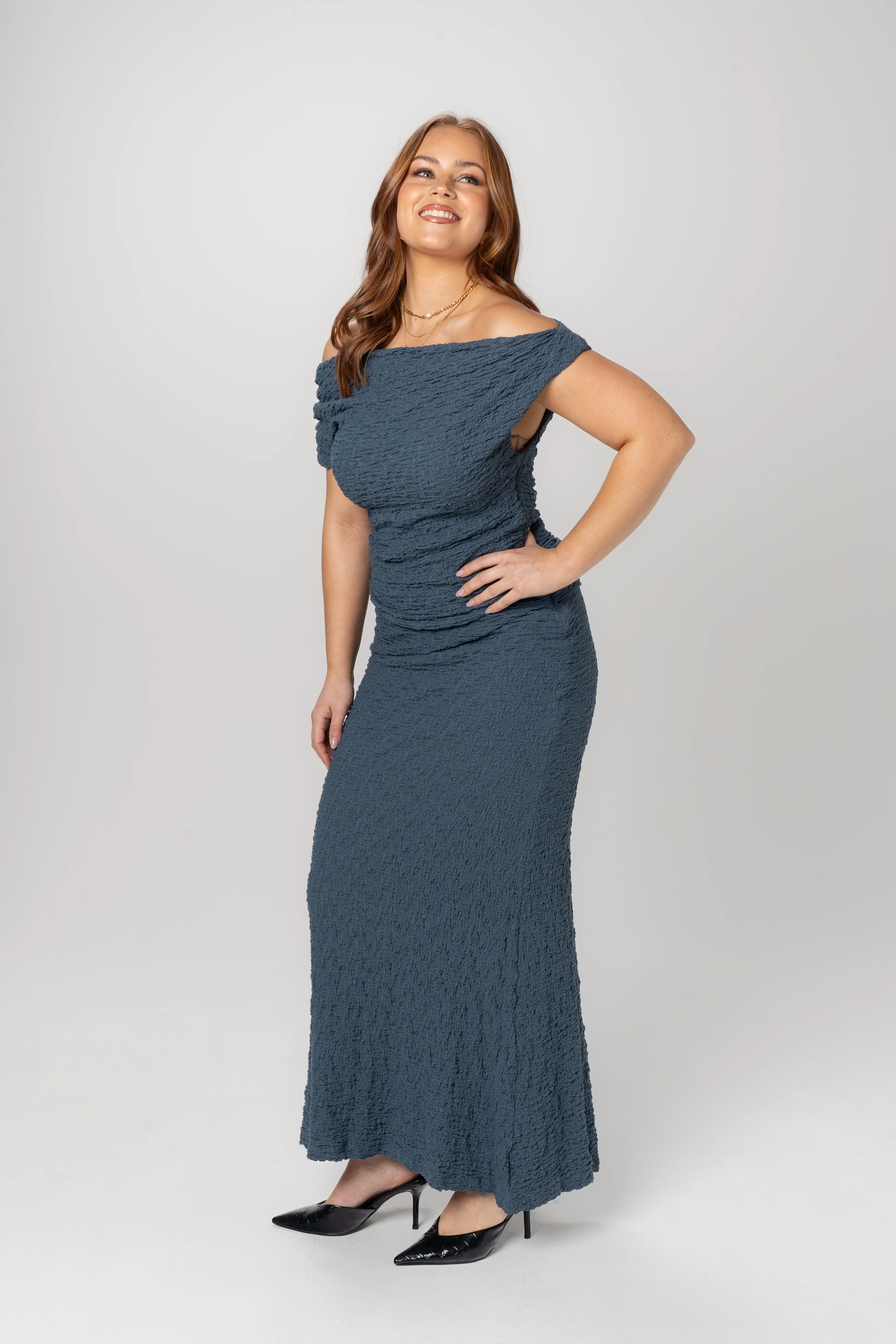 Ebony Two Piece Set - Drop Shoulder Top & Maxi Skirt - Image 7