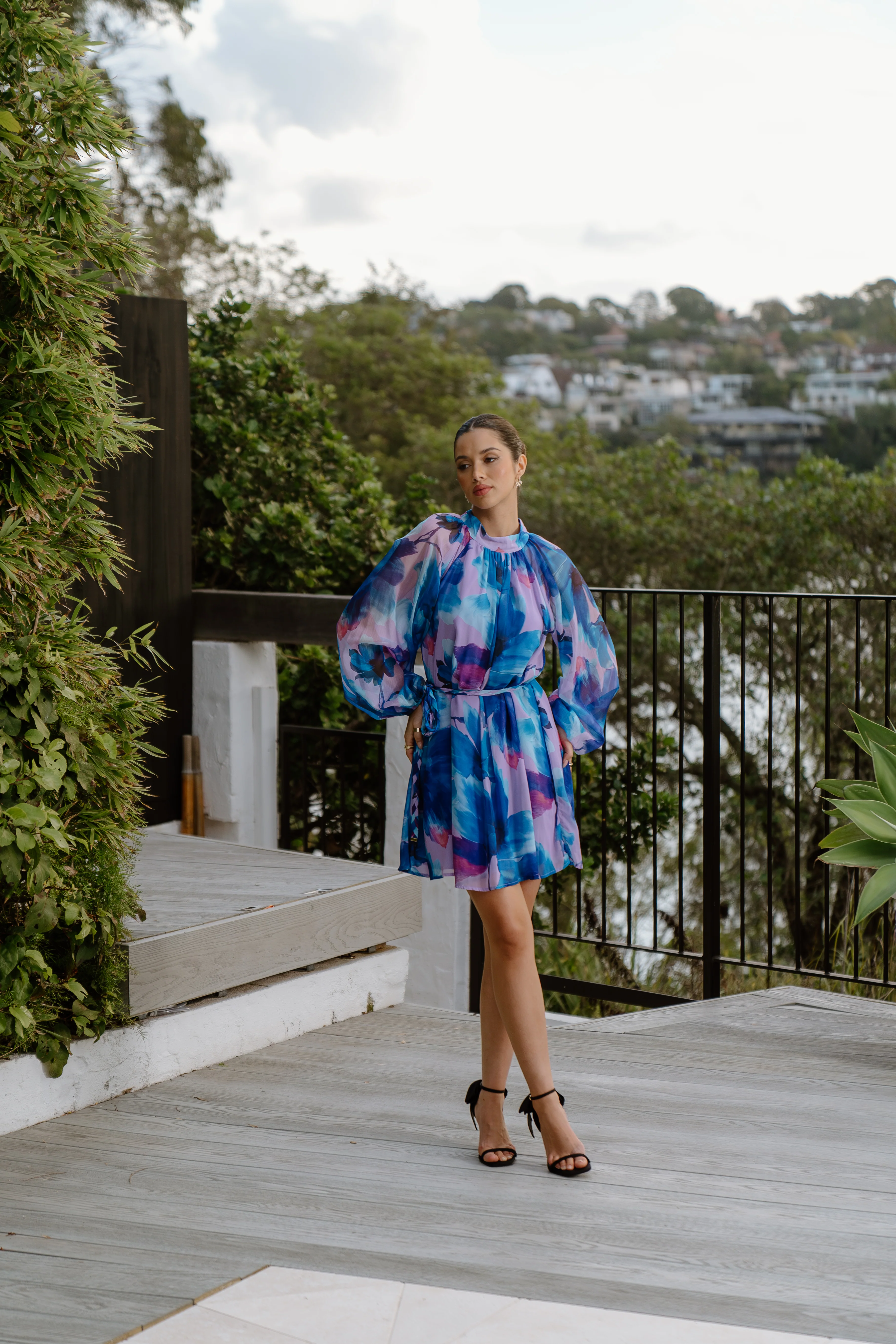 Elsie Mini Shift Dress with Waist Tie - Image 2