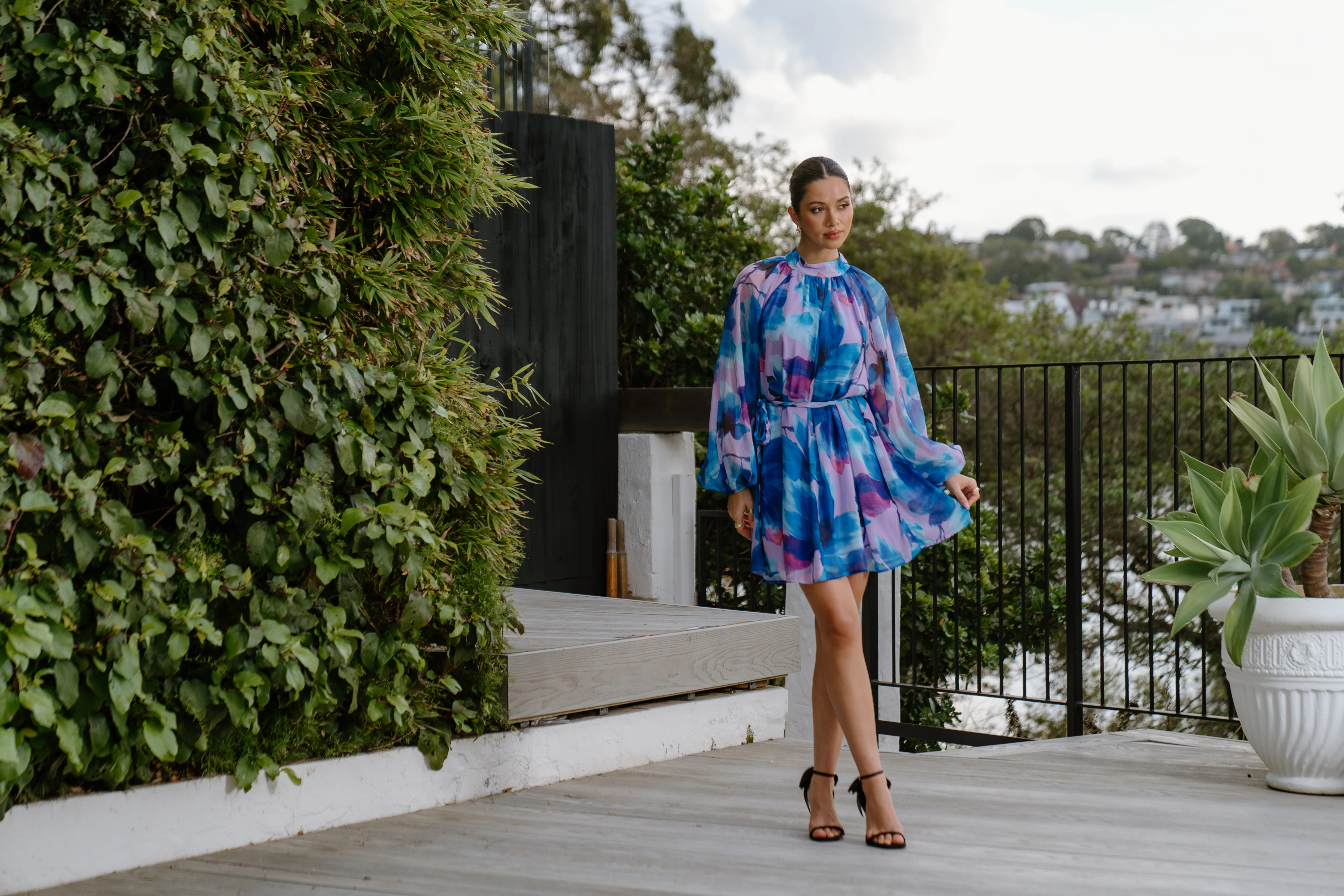 Elsie Mini Shift Dress with Waist Tie - Image 4
