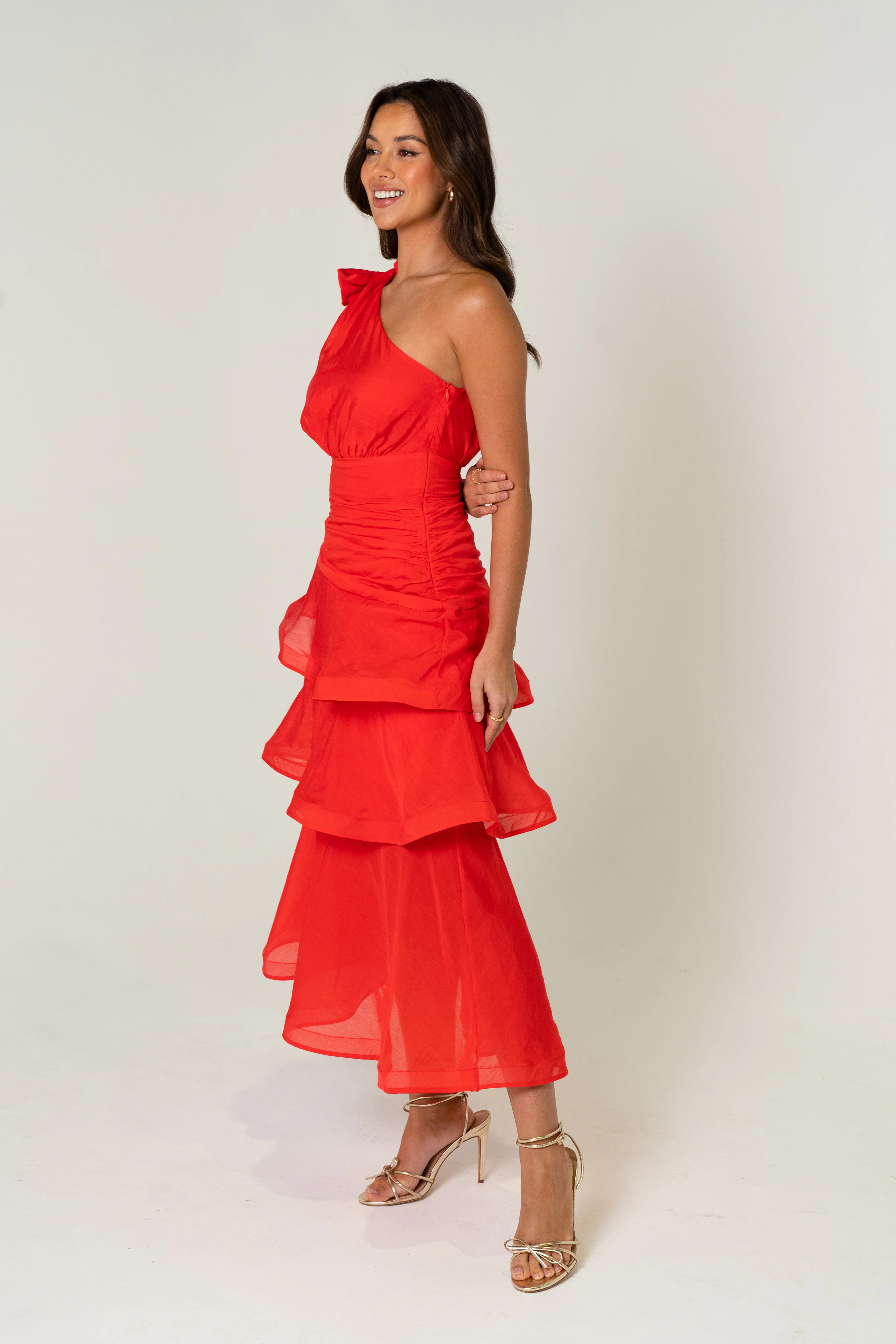 Evelyn One Shoulder Tiered Maxi Dress - Image 10