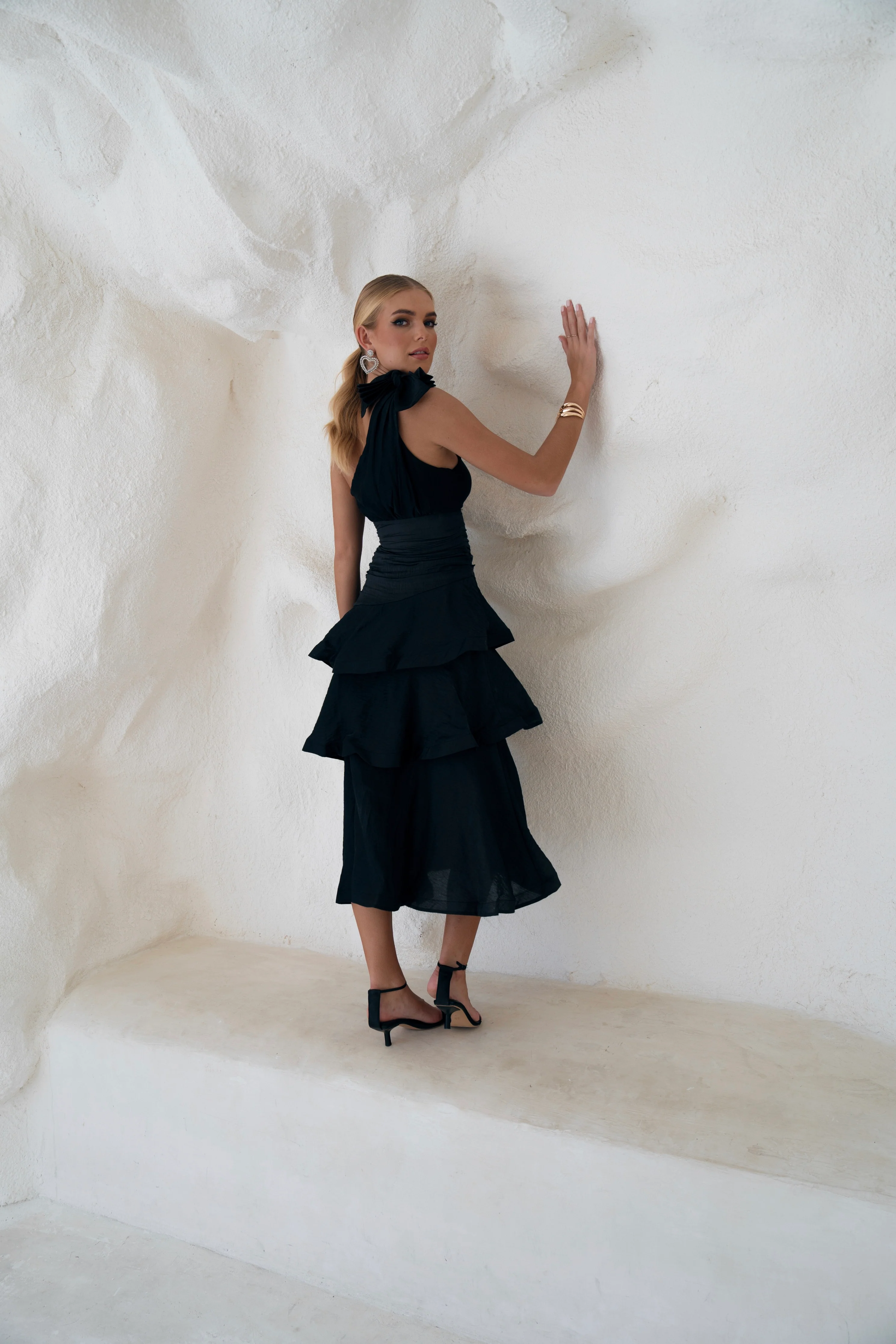 Evelyn One Shoulder Tiered Maxi Dress - Image 3