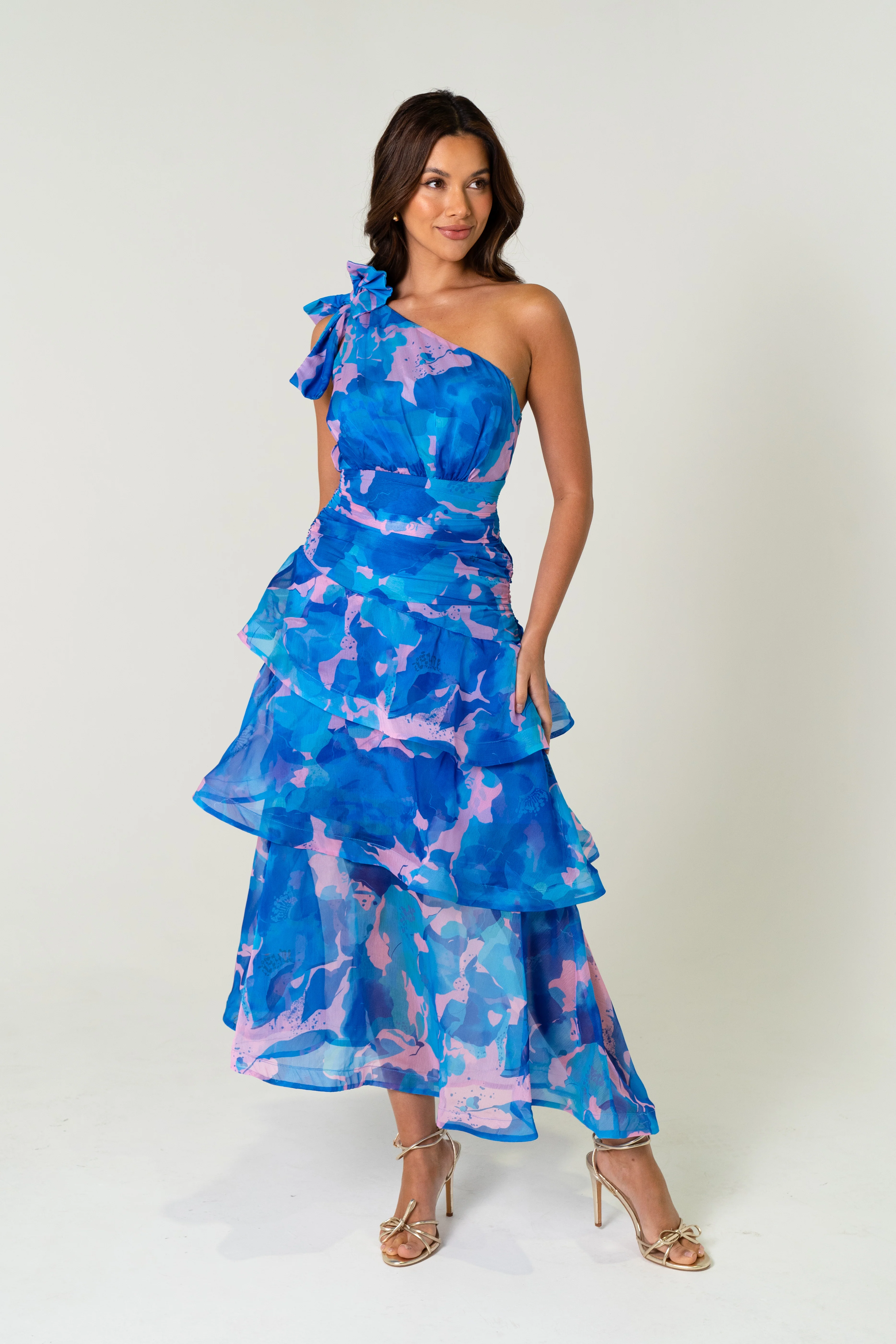 Evelyn One Shoulder Tiered Maxi Dress - Image 5