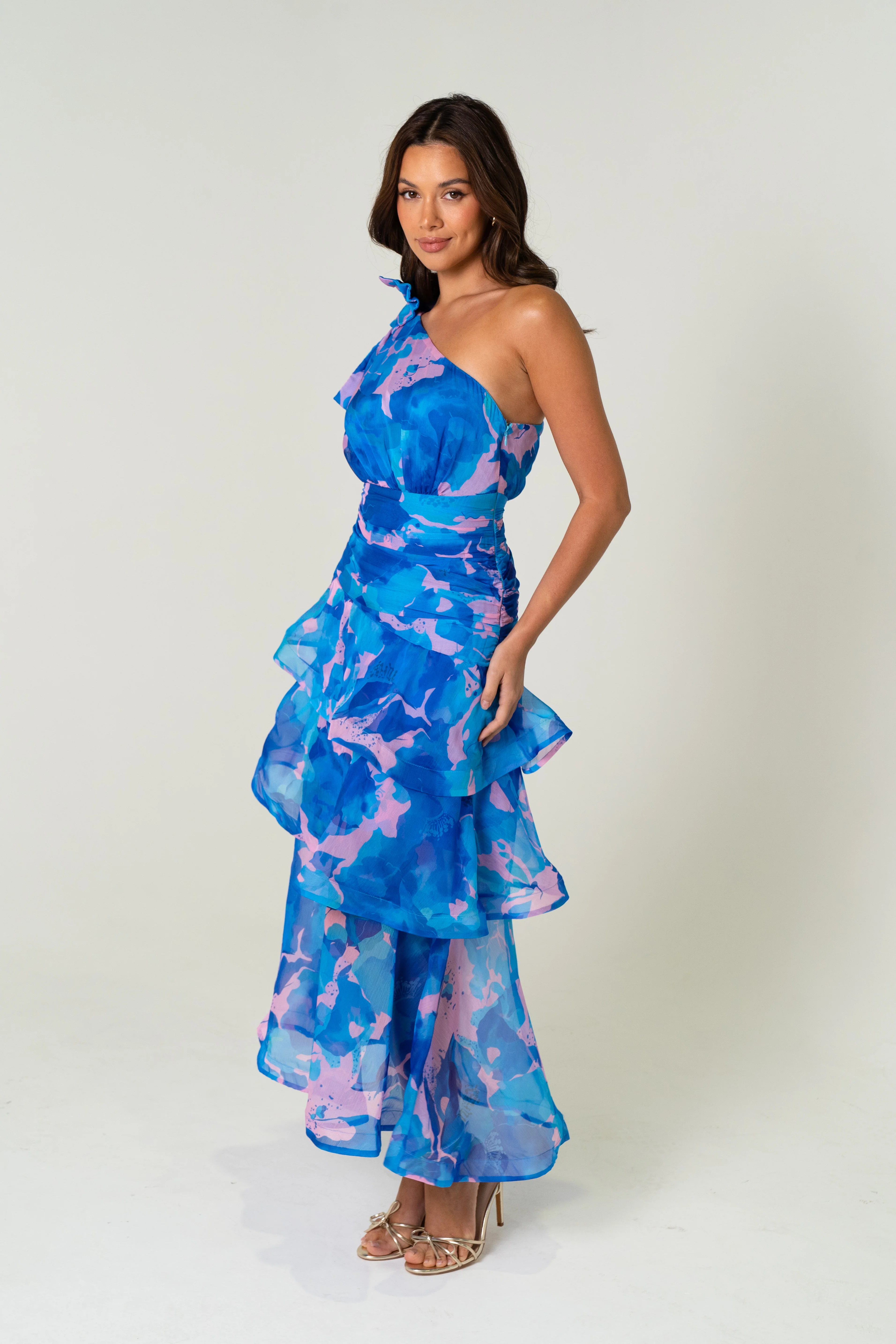 Evelyn One Shoulder Tiered Maxi Dress - Image 6