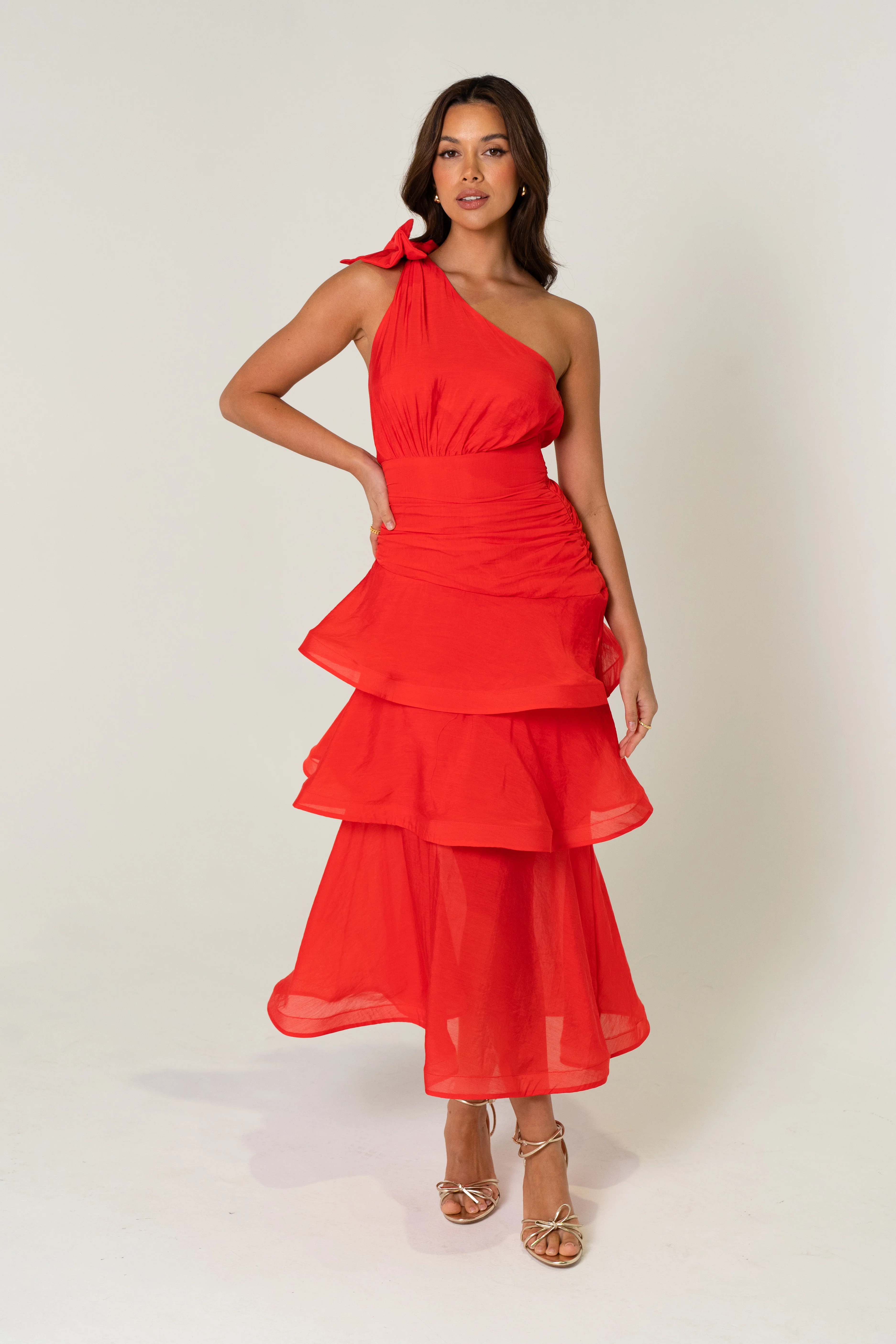 Evelyn One Shoulder Tiered Maxi Dress - Image 9