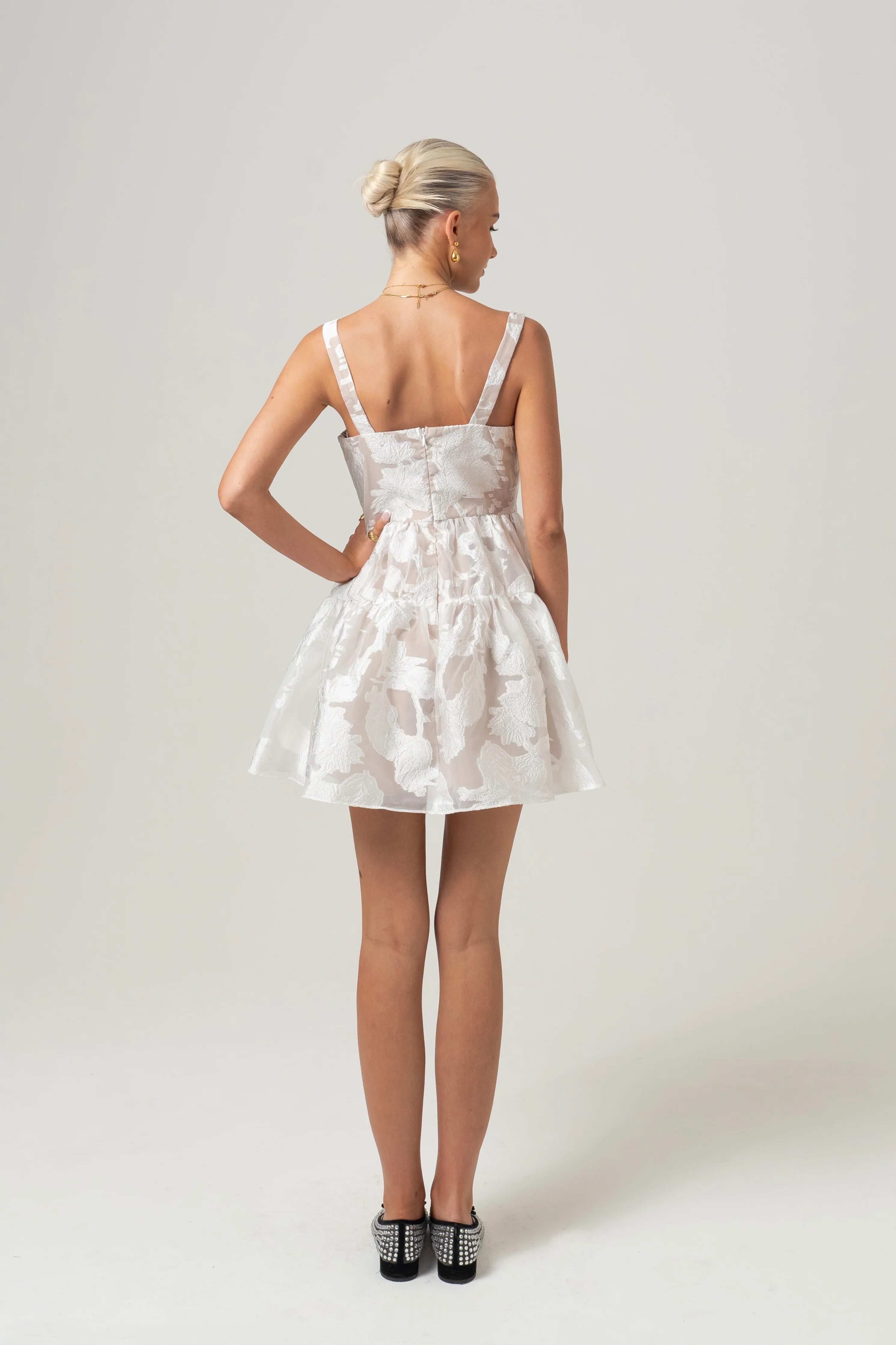 Evie White Baby Doll Mini Dress - Image 3