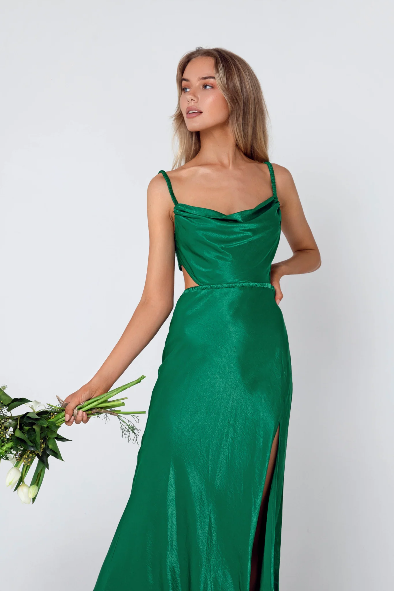 Fay Satin Cocktail Midi Dress - Image 4