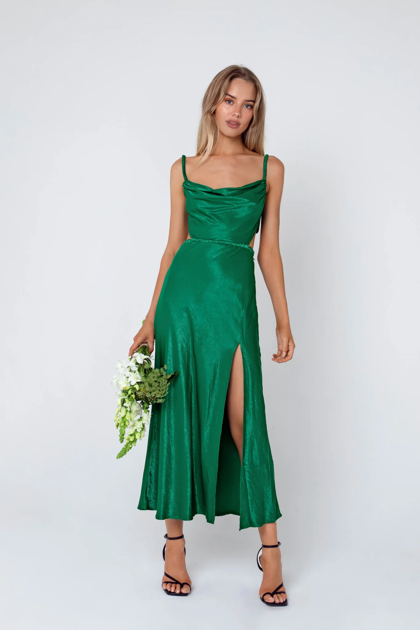 Fay Satin Cocktail Midi Dress - Image 5