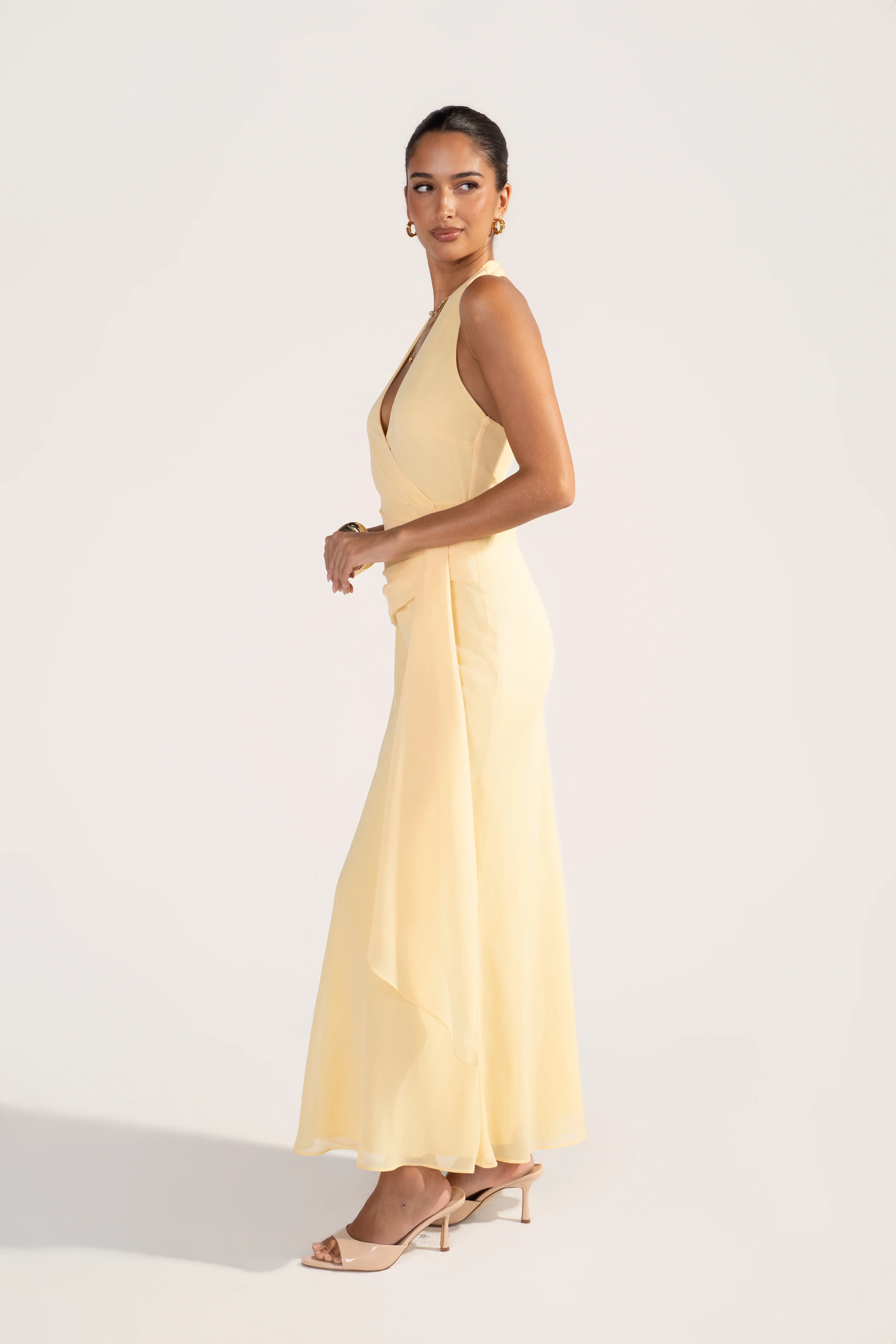 Givelle Maxi V-Neck Halter Dress - Image 3
