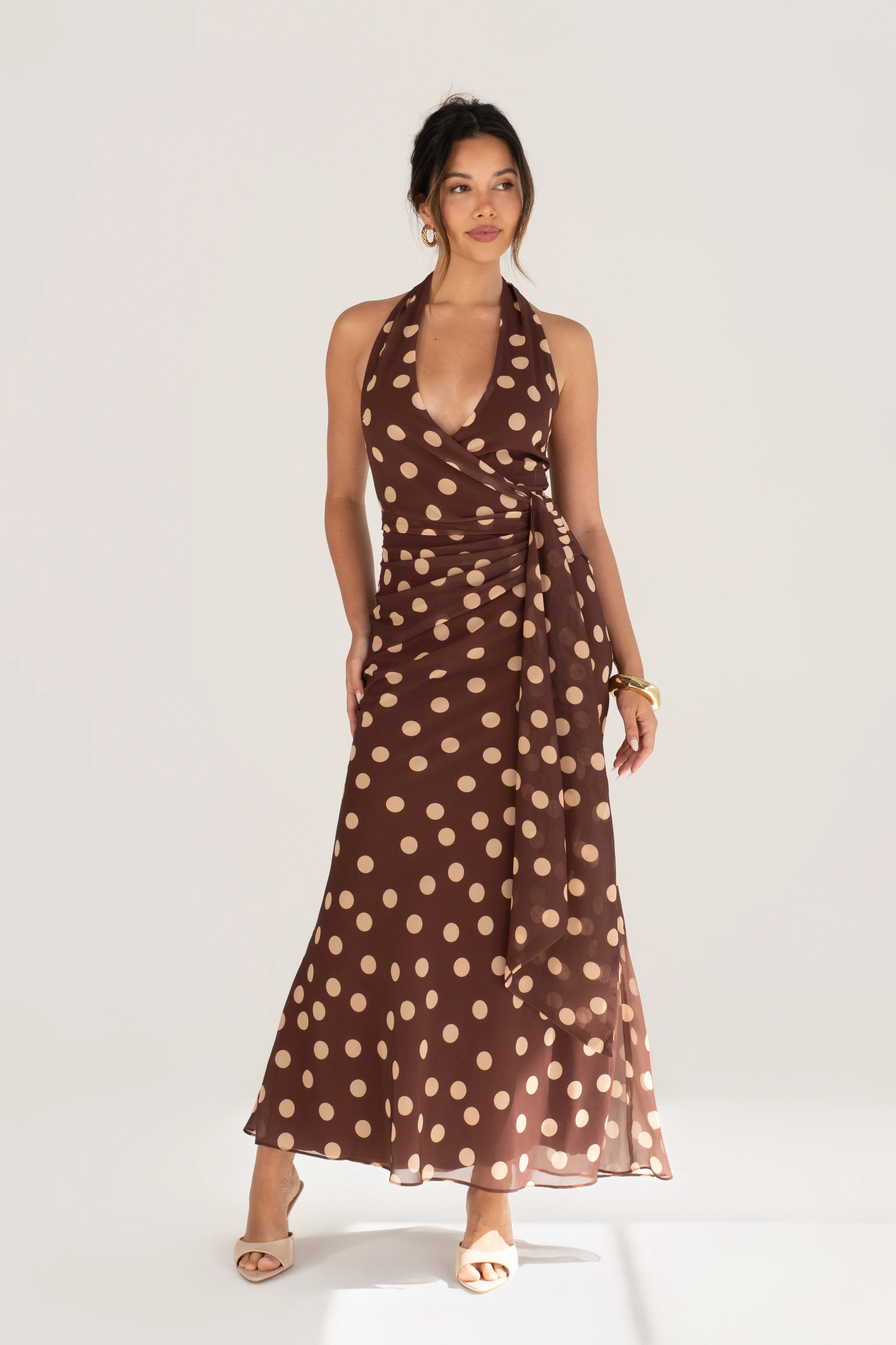 Givelle Maxi V-Neck Halter Dress - Image 6