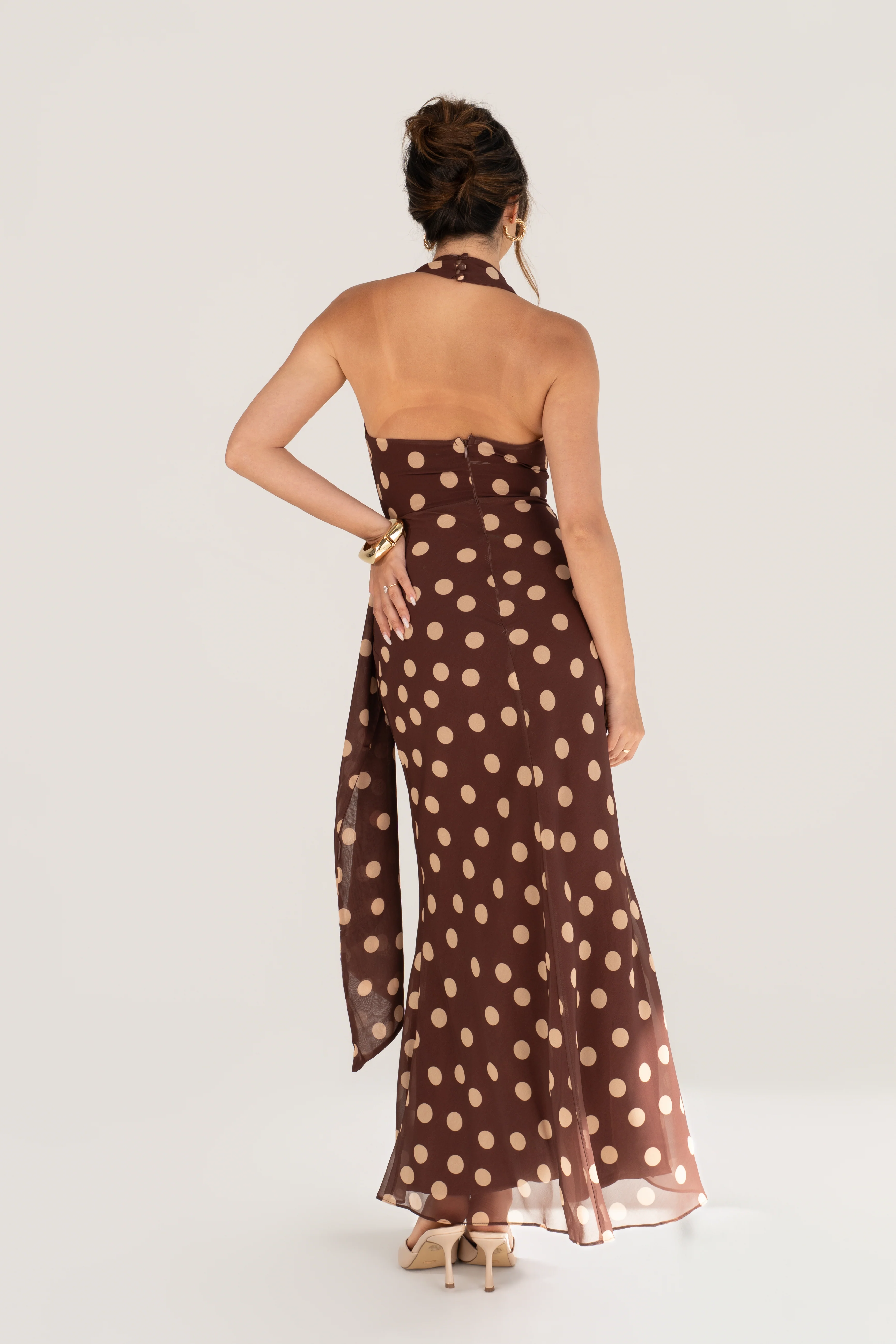 Givelle Maxi V-Neck Halter Dress - Image 8