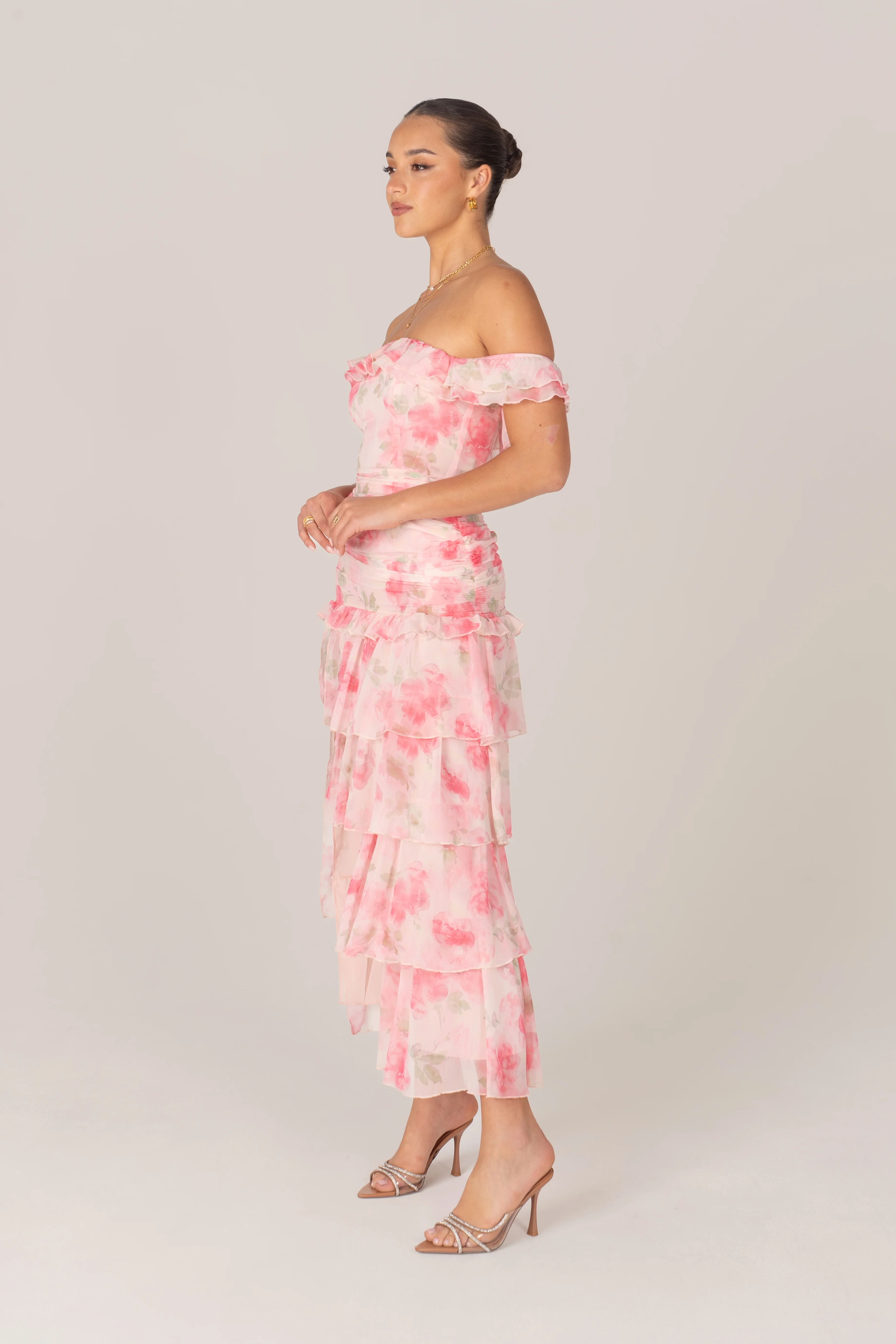Ingrid Floral Maxi Dress with Ruffle Trims - Image 2