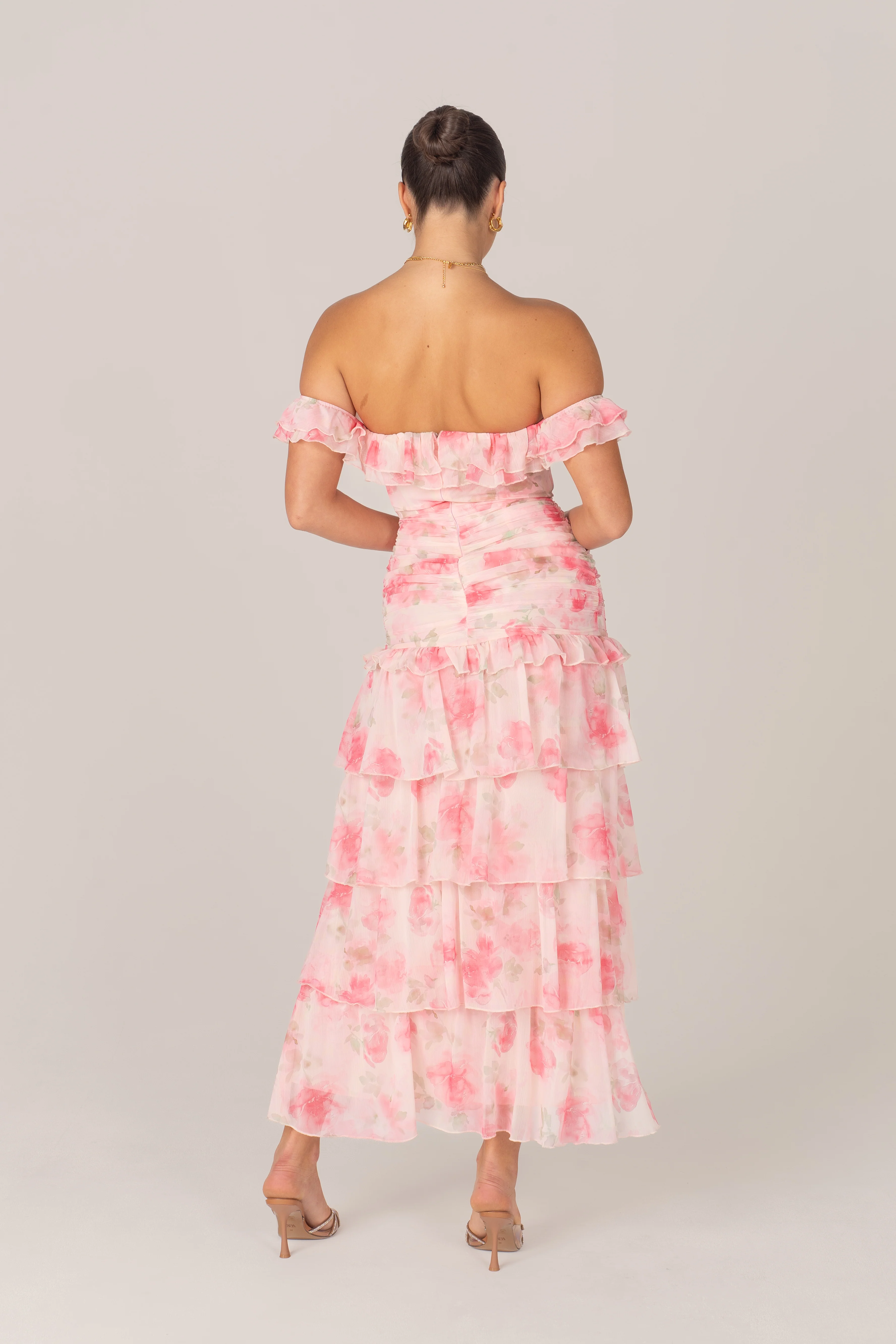Ingrid Floral Maxi Dress with Ruffle Trims - Image 3